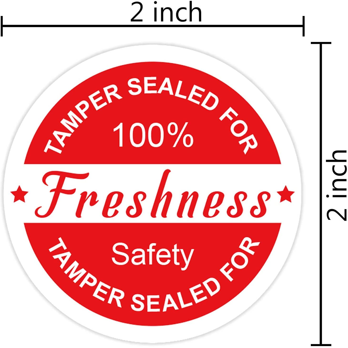 500 Pcs 2 Inch Tamper-Proof Stickers for Food Delivery | Tamper Evident Security Labels for Freshness & Safety | Perfect for Restaurants, Meal Prep & Grocery Delivery Services