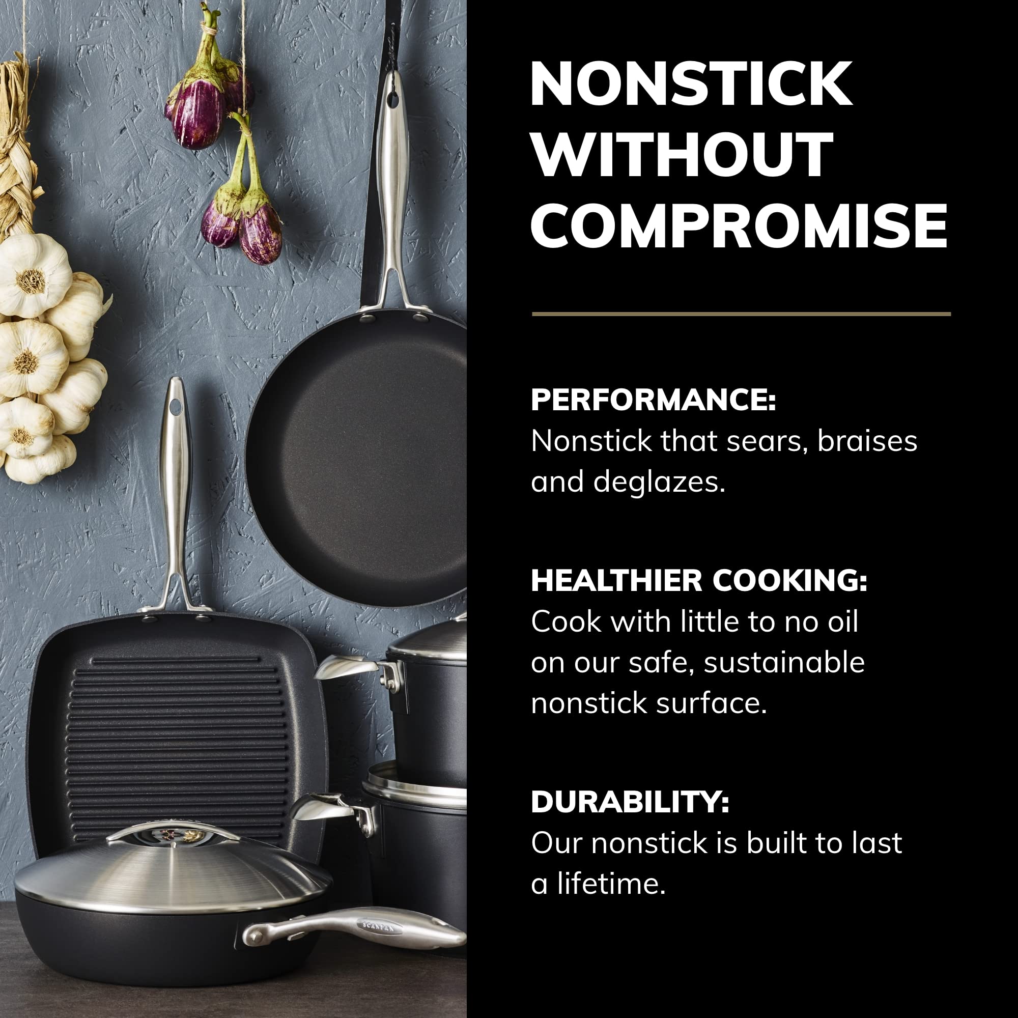 Scanpan Professional 2.75 Quart Nonstick Saute Pan with Lid - Premium Danish Cookware - Oven, Dishwasher & Metal Utensil Safe - Perfect for Searing, Sauteing & Everyday Cooking