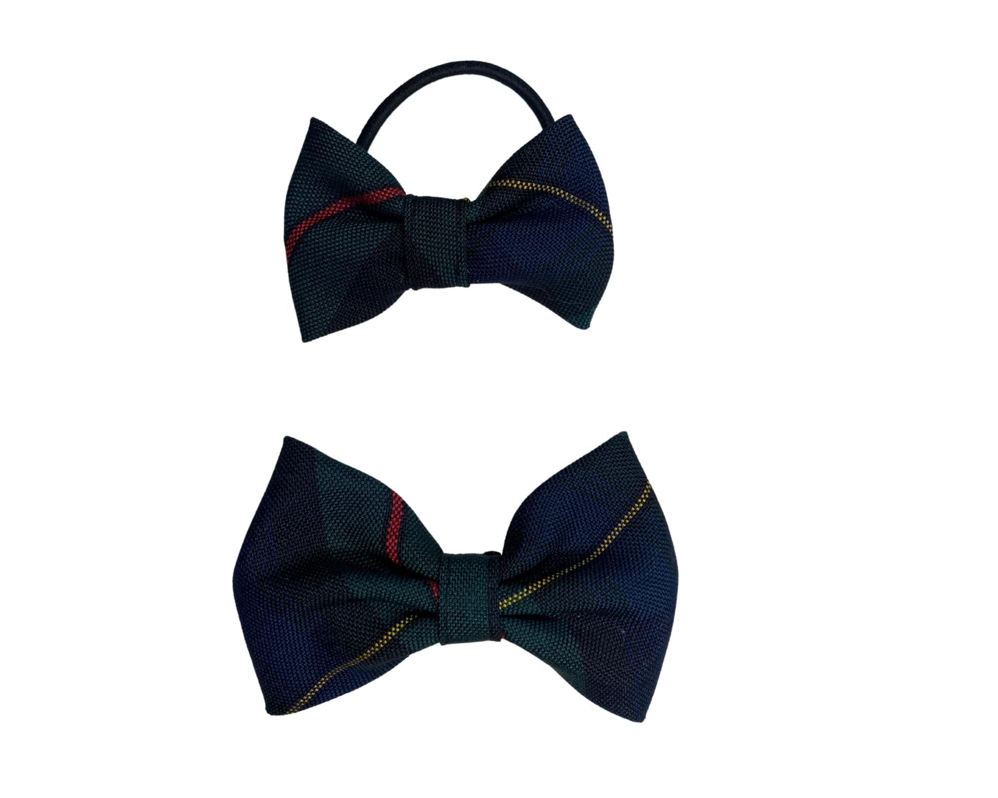 Back to School Hair Bow Tie Set - Plaid Elastic Hair Ties & French Barrette Bows for Girls Uniform Accessories (Madison Plaid 83) | Perfect for School Days, Parties & Special Occasions