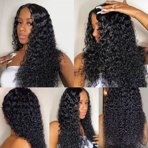 West Kiss 16 Inch Curly Lace Front Wig Human Hair - 6x6 HD Lace Closure, Pre-Plucked, Glueless - Natural Black Women's Wigs for Daily Wear & Special Occasions