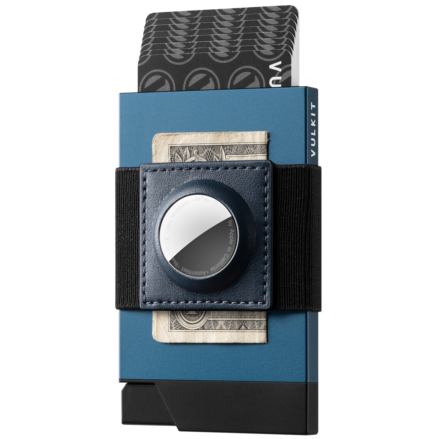 VC408 RFID Blocking Men's Wallet with AirTag Holder & Money Band - Slim Card Holder for Cash & Credit Cards - Perfect for Travel, Business & Everyday Use