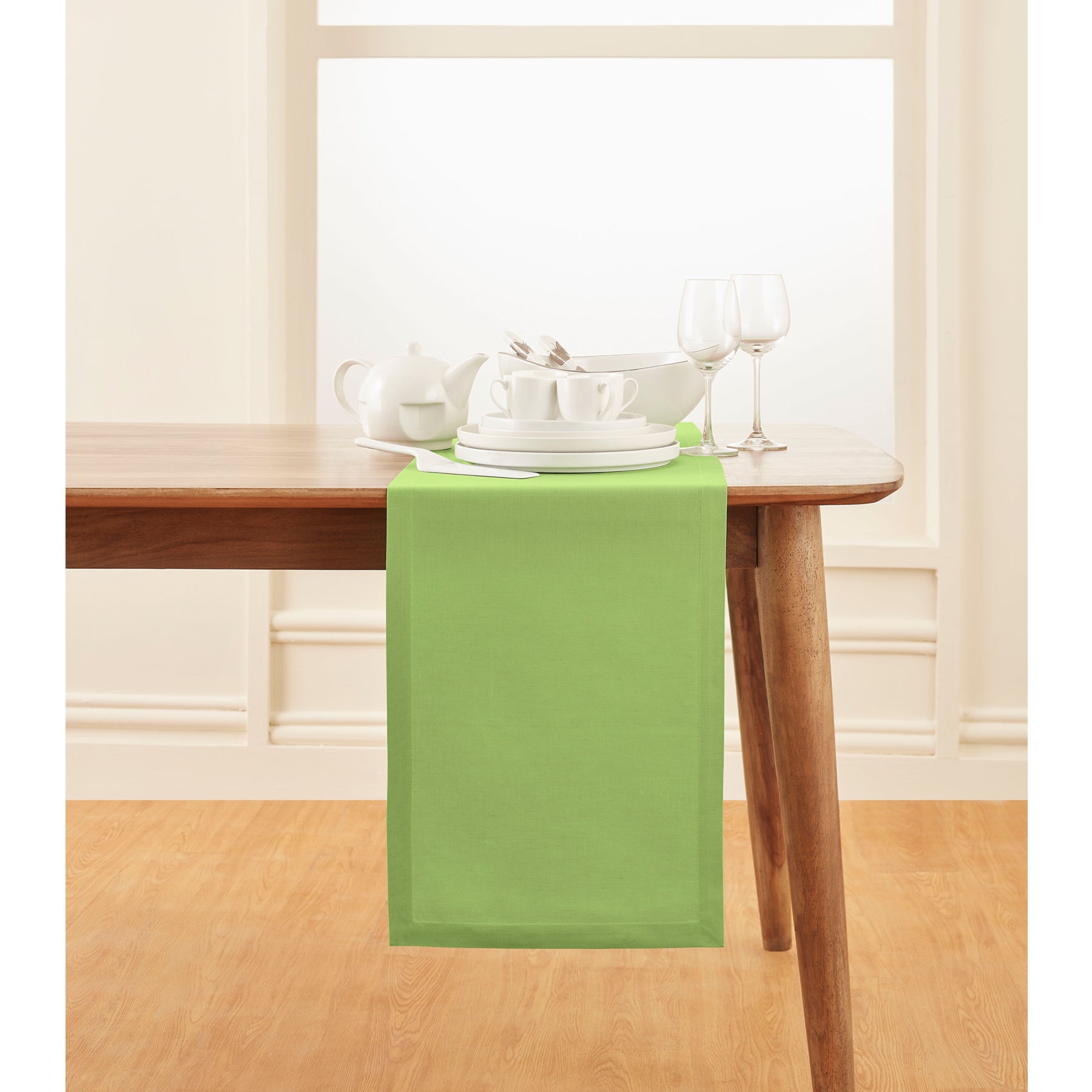 Premium Dru Cotton Linen Table Runner - Natural Woven Table Decor for Dining Room, Wedding, Party & Home Decor - Eco-Friendly & Washable