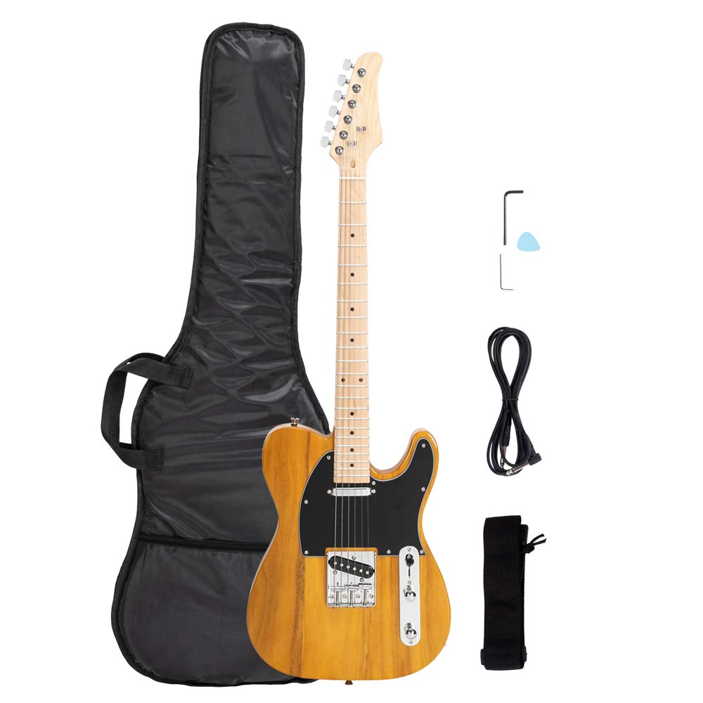 Waful Maple Fingerboard GTL Electric Guitar Kit with SS Pickup - Transparent Yellow Electric Guitar for Beginners & Professionals | Perfect for Stage Performances, Studio Recording & Home Practice