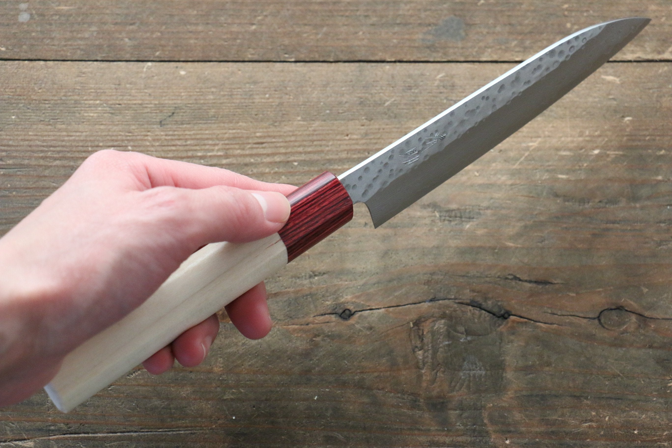 Premium Seisuke VG10 16-Layer Hammered Damascus Petty Knife 135mm - Magnolia Wood Handle - Japanese Kitchen Utility Knife for Slicing, Peeling & Precision Cutting - Perfect for Chefs & Home Cooking