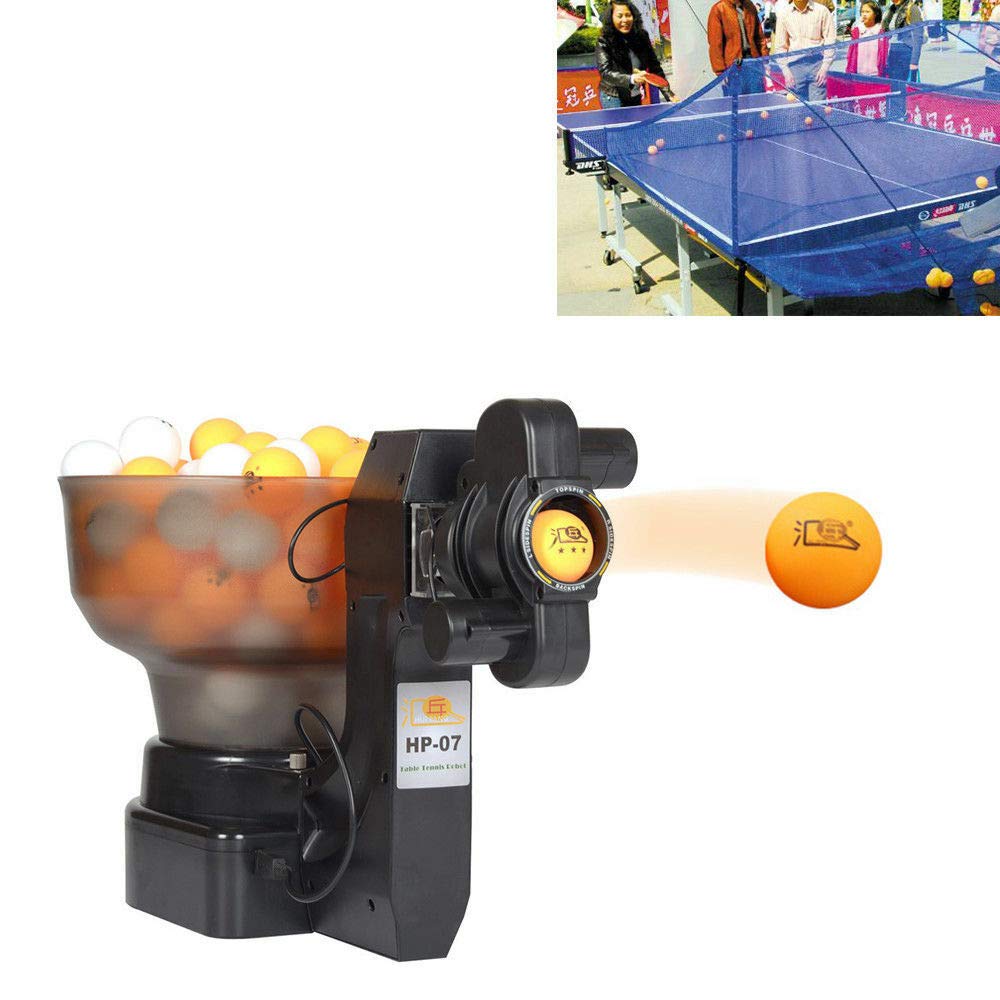 MONIPA HP-07 Table Tennis Robot - Automatic Ping Pong Ball Machine with 2-Wheel Drive, 36W Power & 100 Ball Capacity - Perfect for Solo Training & Exercise - Ideal for Home, Club & Professional Practice Sessions