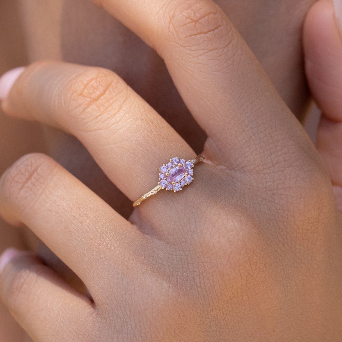 Starry Sakura Sapphire Ring - Elegant Blue Gemstone Jewelry for Women, Perfect for Weddings, Anniversaries & Special Occasions