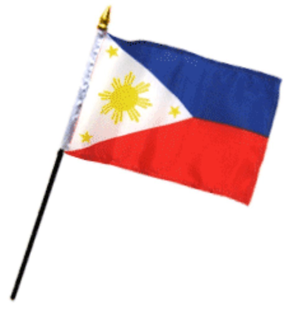 3 Pack Philippines 4x6 Inch Mini Desk Stick Flags - No Base Included - Perfect for Office Decor, School Projects & International Events