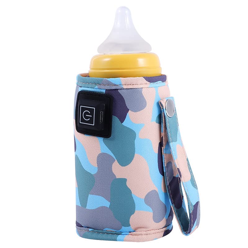 SEADEAR Portable USB Bottle Warmer - 3-Speed Adjustable Baby Bottle Heater for Travel, Car, Home & Shopping | Fast Heating Universal Bottle Warmer Bag for Breastmilk, Formula & Baby Food (Blue) - Perfect for On-the-Go Parents, Road Trips & Quick Feedings
