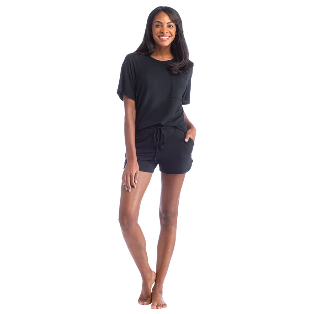 Softies Dream Slouchy Tee & Shorts Lounge Set - Women's Comfy Cotton Pajama Outfit for Sleep, Relaxing at Home & Lounging