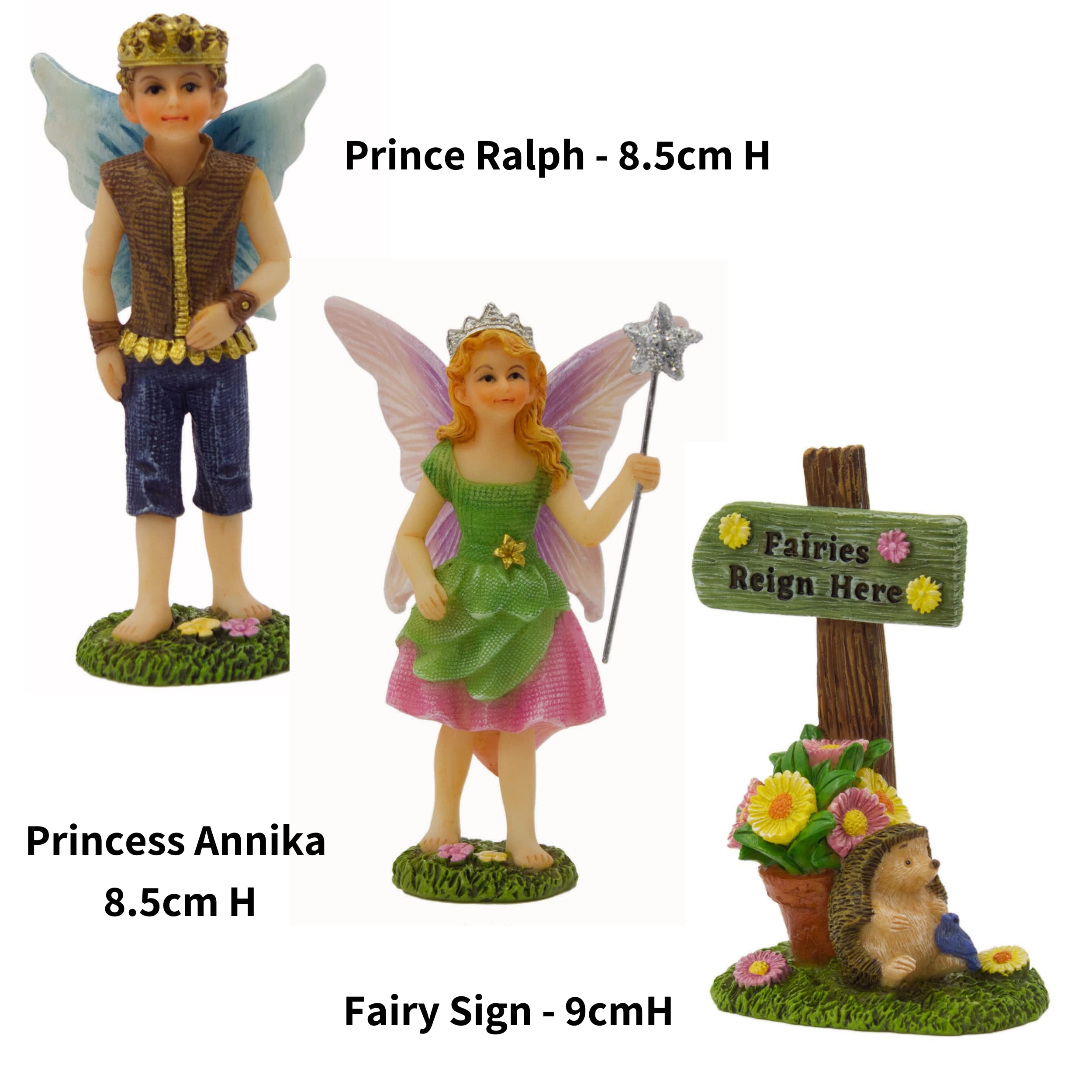 3-Piece Fairy Garden Kit with Fairy Figurines - Outdoor Fairy Garden Accessories for Decoration & Landscaping - Perfect for Backyard, Patio & Indoor Fairy Gardens