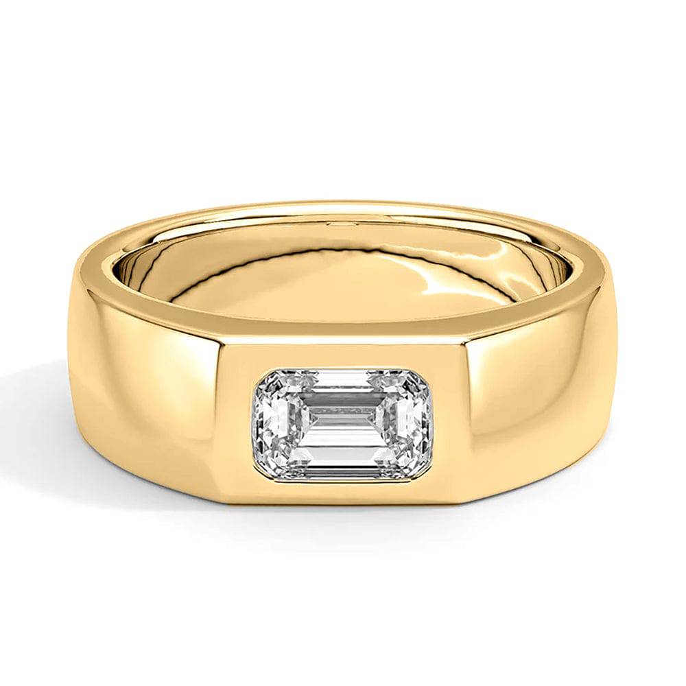Emerald Cut Lab Diamond Men's Promise Ring - 1 Carat D Color VVS1 Clarity Engagement Band for Him - Perfect for Proposals, Anniversaries & Romantic Gifts