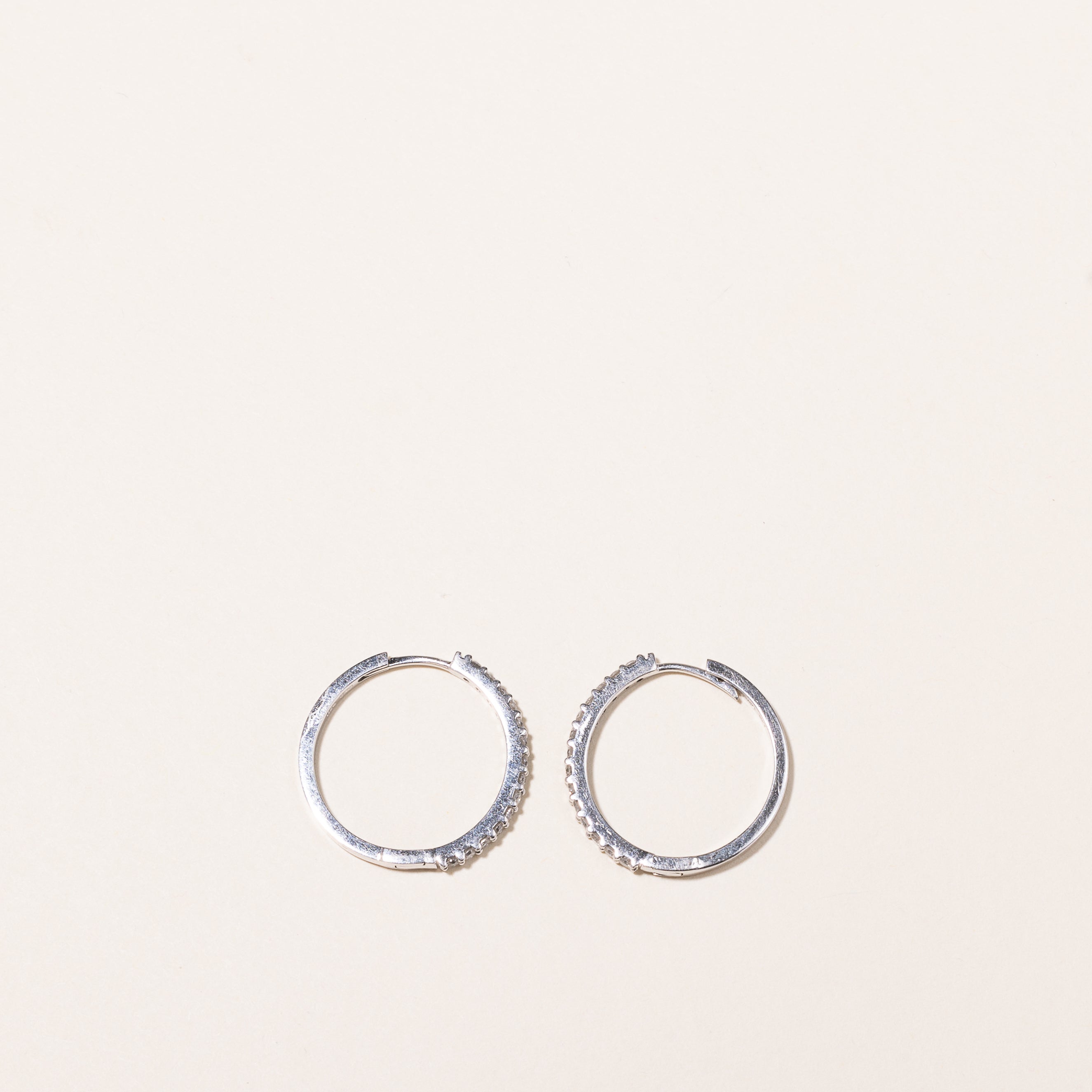 10K White Gold Diamond Hoop Earrings for Women | 0.56ctw Round Cut Stud Earrings | Elegant Everyday Jewelry & Special Occasion Gift