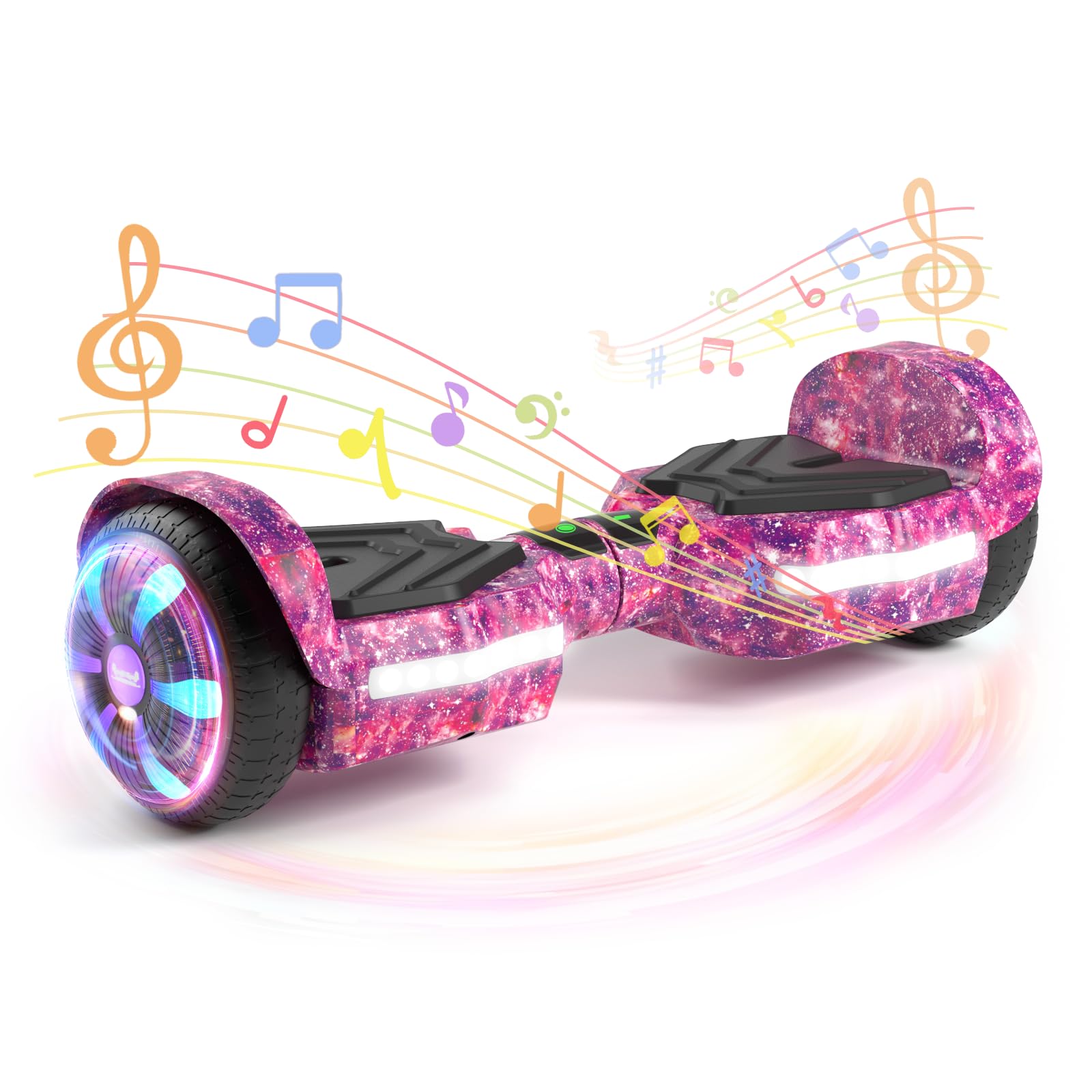 Electric Scooter with Bluetooth Speakers & LED Light-Up Wheels - 250W Dual Motor, 8.5mph Speed, 8.5mi Range, APP Control - Perfect Commuting & Fun Ride for Kids & Adults (Boys/Girls) - Ideal for Urban Travel, Campus Commute & Weekend Adventures