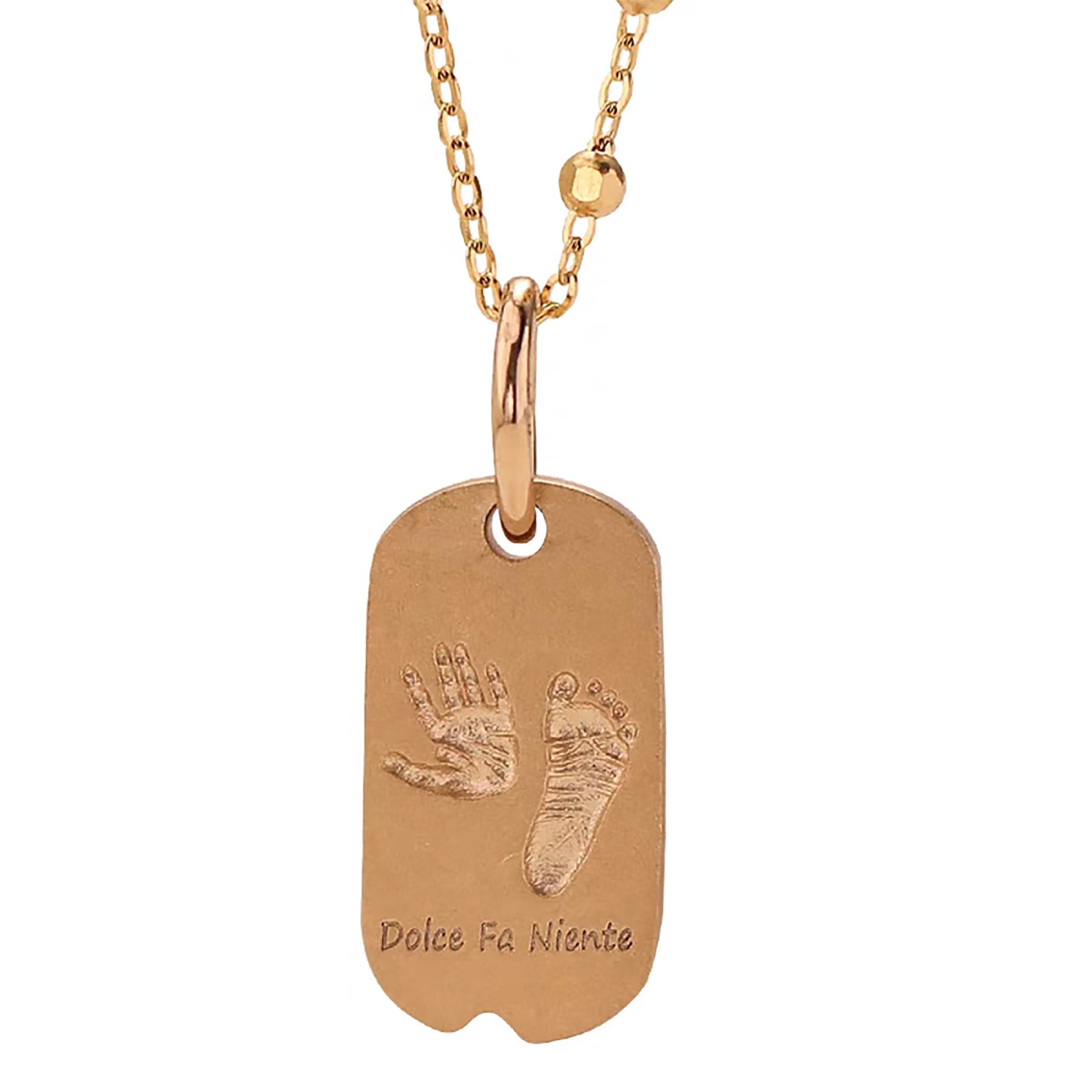 MomentoGleam Solid Gold Baby Footprint Necklace - Personalized Keepsake Jewelry for Newborns, Christening Gifts & Mother's Day - Handcrafted 14K Gold Pendant for Special Memories