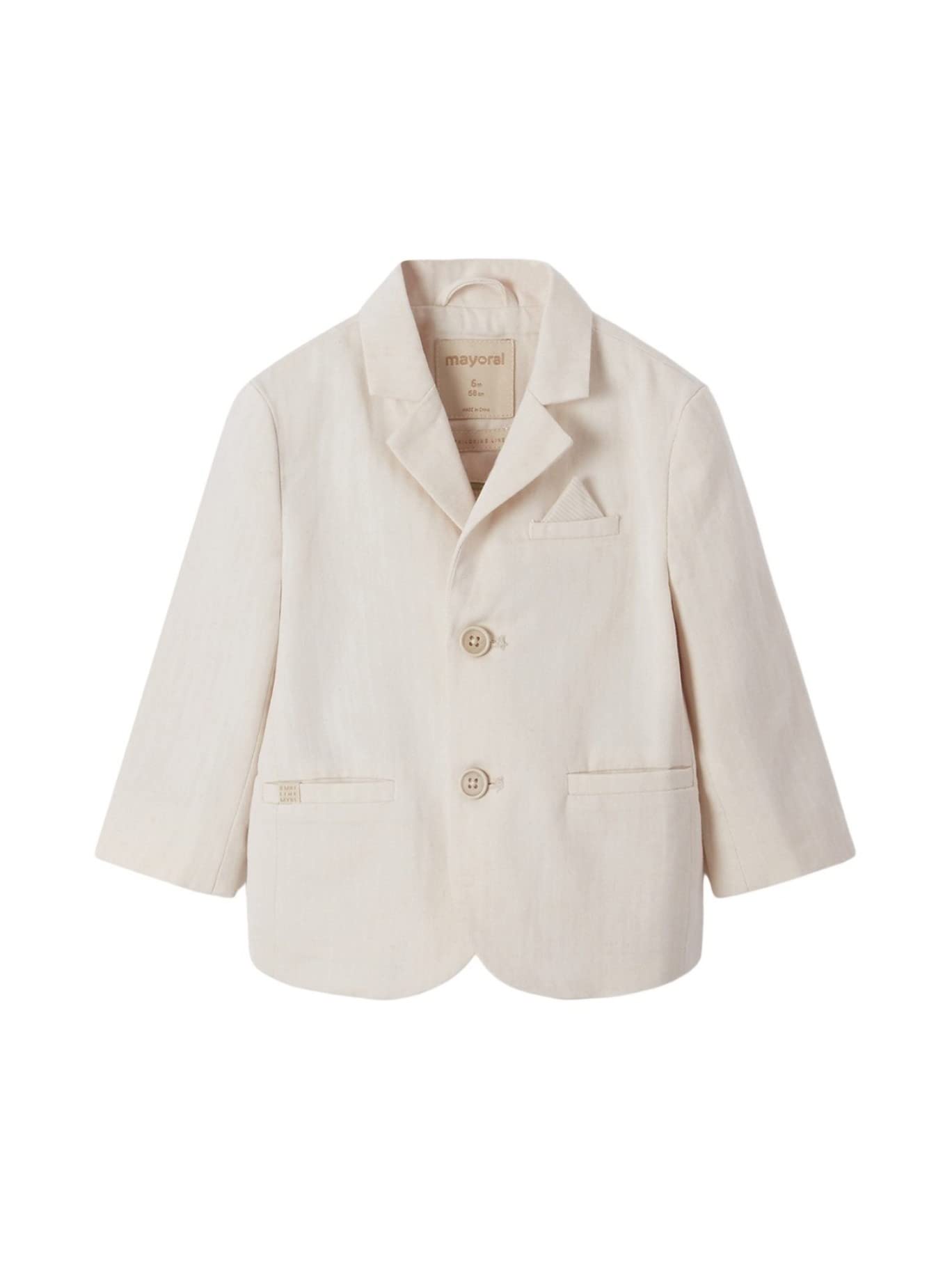 Mayoral Baby Boys' Formal Linen Blazer - 1403 Jute - Perfect for Weddings, Christenings & Special Occasions
