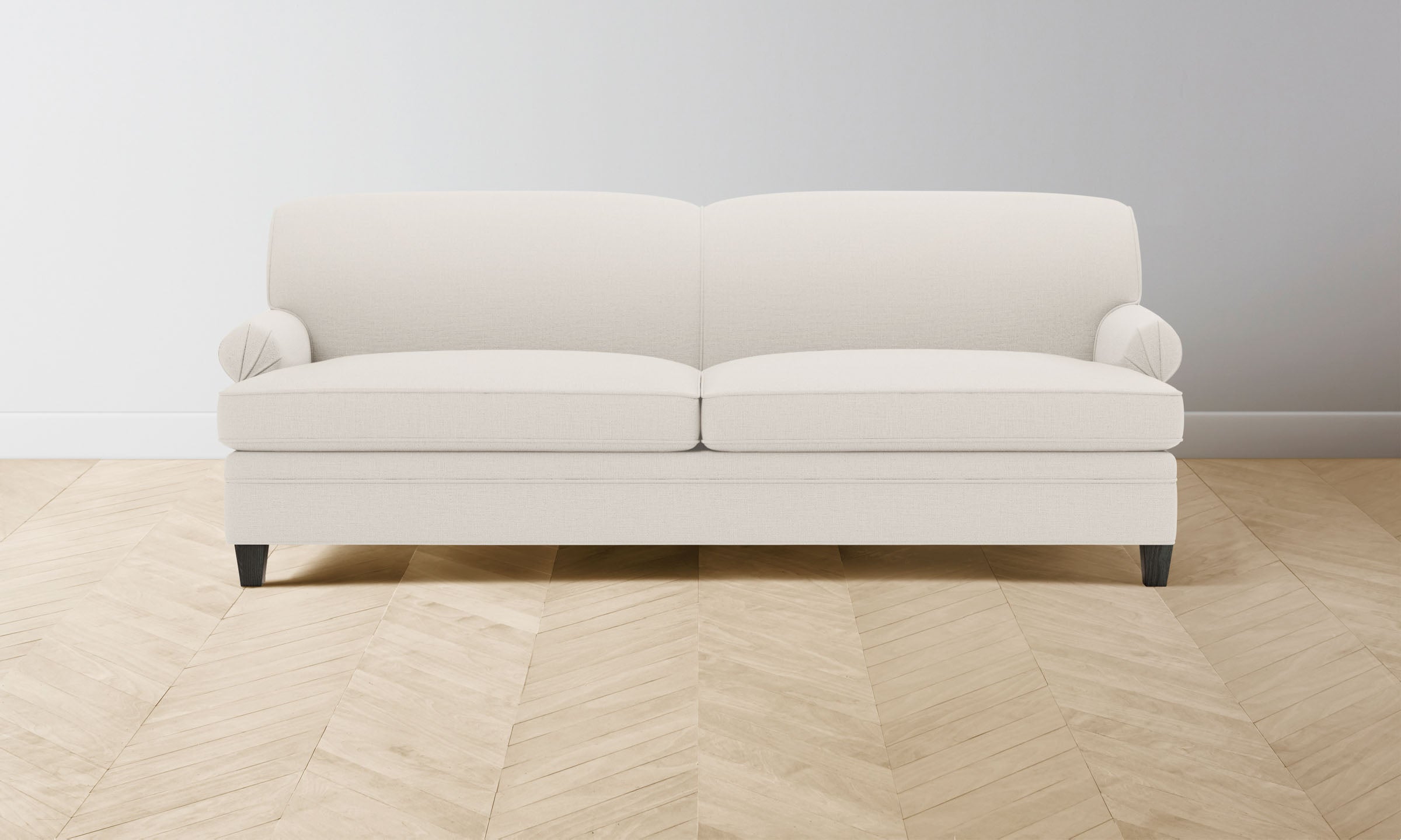 Carmine Sofa - Italian Brushed Wool Vanilla Upholstered Modern Living Room Couch for Cozy Home & Office Decor