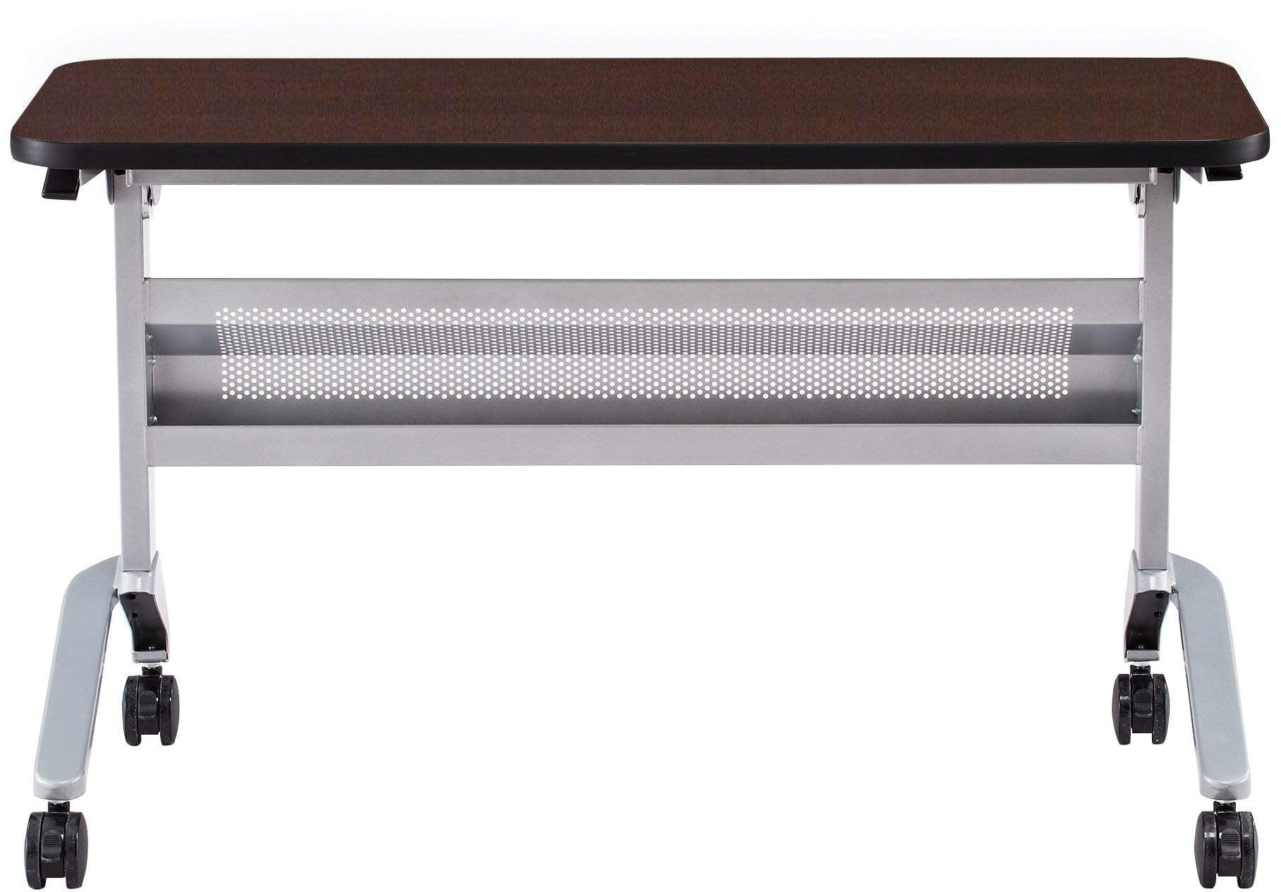 Safco Flip N Go 18 x 48 Inch Rectangular Training Table - Portable Folding Conference Table with Wheels [LF1848T] - Perfect for Classrooms, Meetings & Office Training Sessions