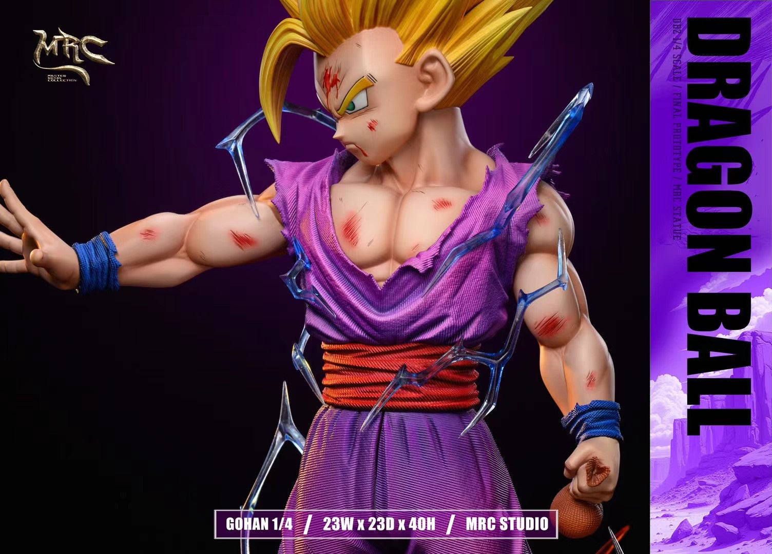 MRC Studio Super Saiyan 2 Gohan Action Figure - Dragon Ball Z Collectible Toy for Anime Fans | Perfect for Display, Cosplay, and Gift Giving