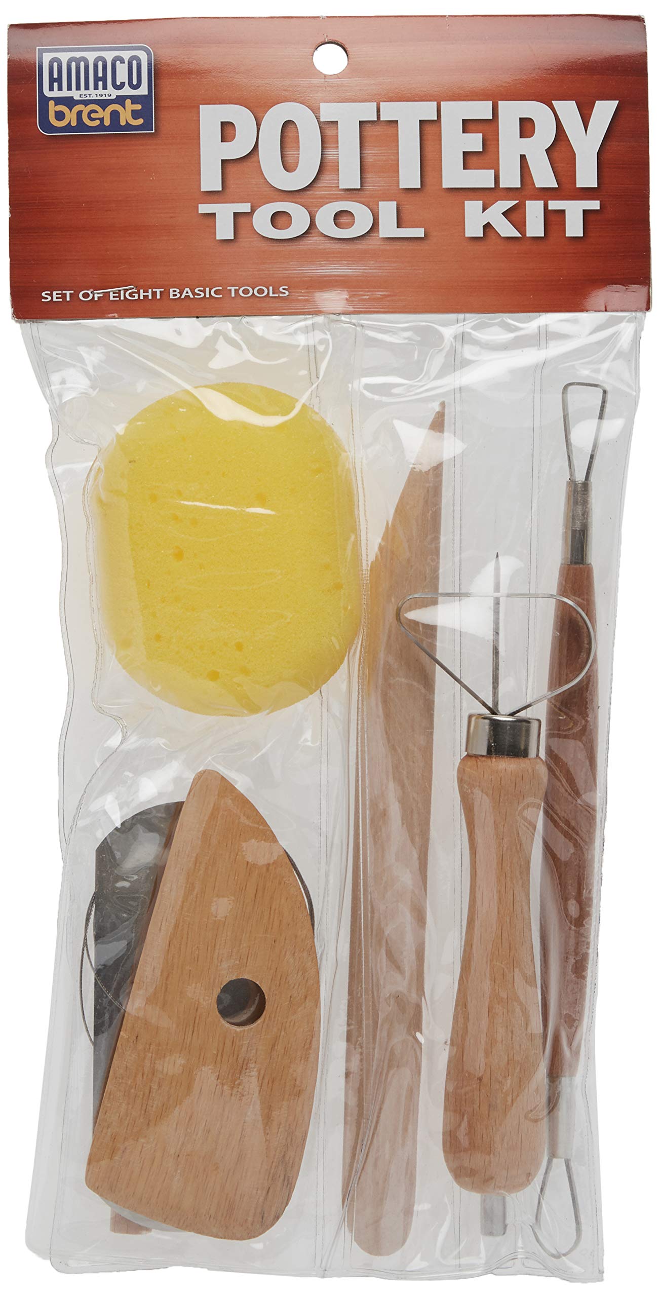 AMACO Pottery Tool Kit - 8 Piece Set for Clay Sculpting, Ceramics & Pottery Making - Perfect for Artists, Students & DIY Craft Projects