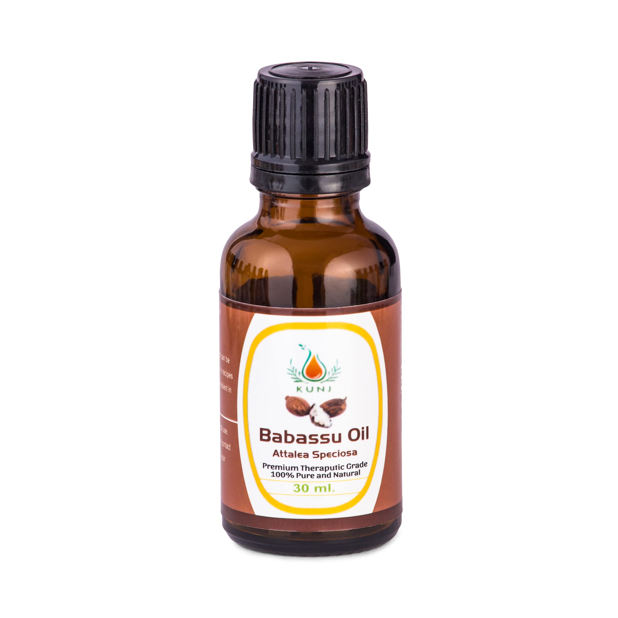 100% Pure & Natural Babassu Oil (Attalea speciosa) - Cold Pressed, Undiluted, Therapeutic Grade - For Hair Growth, Skin Moisturizing & Scalp Care - 30ml - Perfect for DIY Beauty Recipes, Massage & Aromatherapy