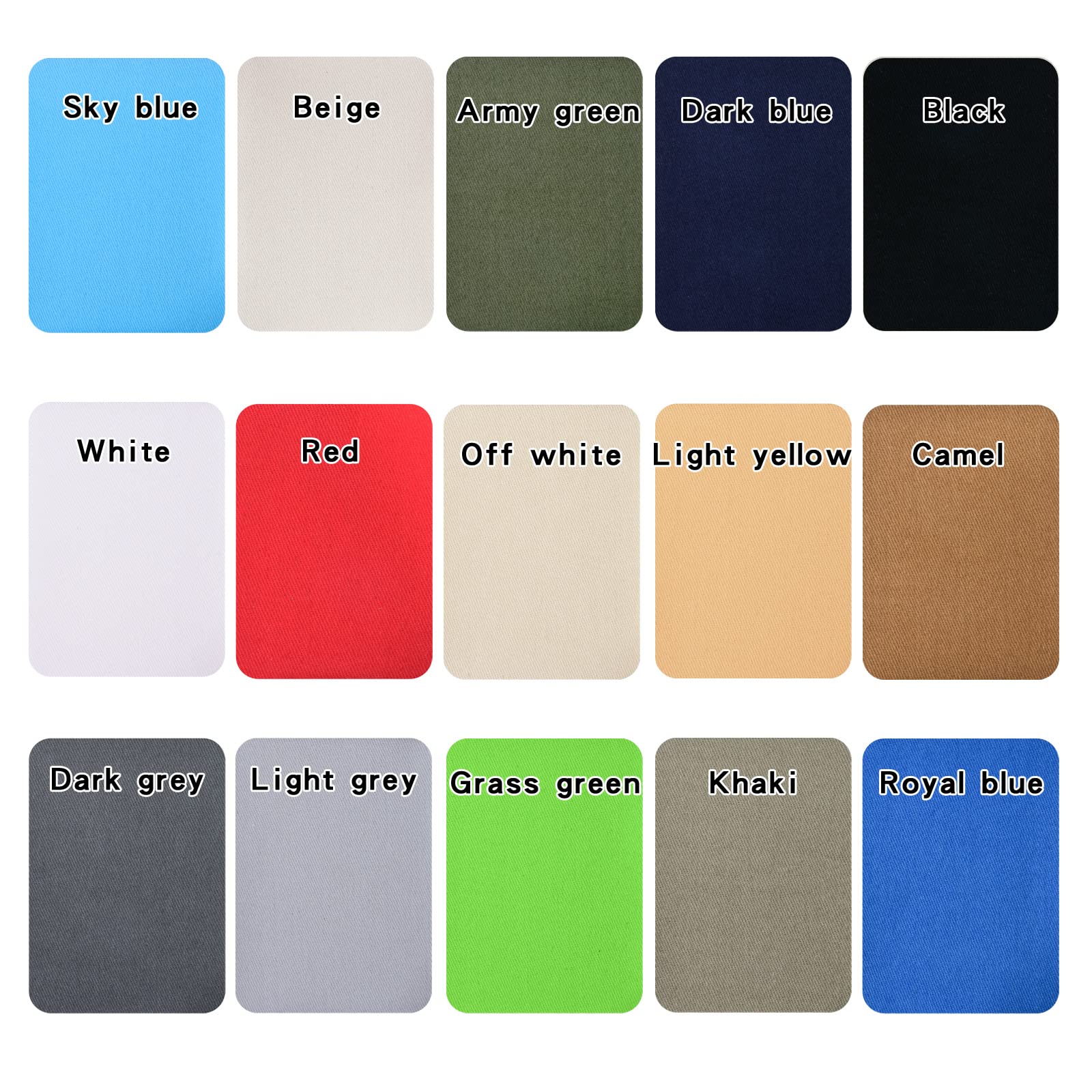 12-Pack Heavy Duty Iron-On Fabric Repair Patches for Clothing - 3