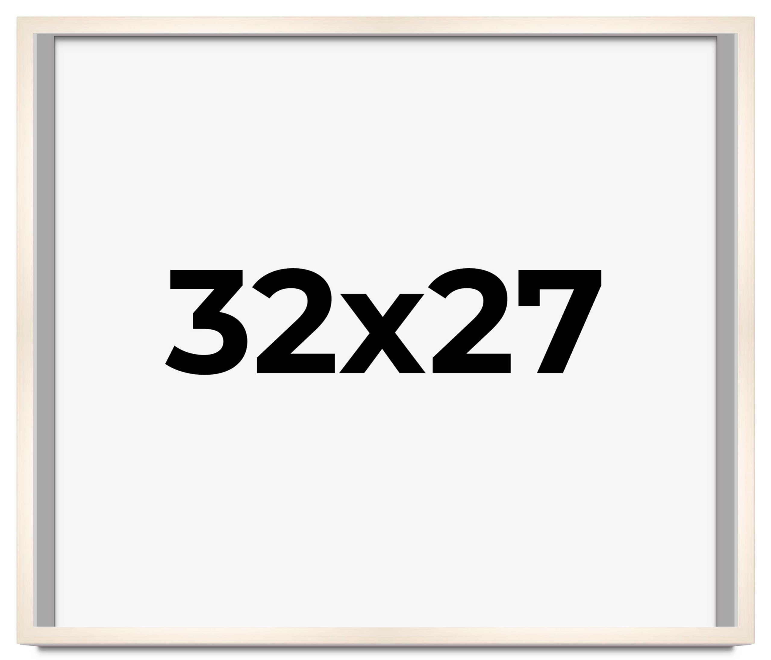 CountryArtHouse 32x27 Inch Whitewashed Solid Wood Picture Frame - 0.8125