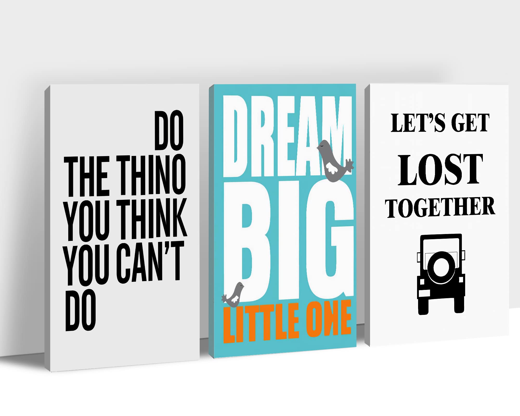 TIMUBA Motivational Wall Art Set - 3 Piece Inspirational Quote Canvas Prints (24x36 Inches) for Office & Home Decor | Ready to Hang Framed Artwork with Positive Messages | Perfect for Workspaces, Living Rooms & Gifts
