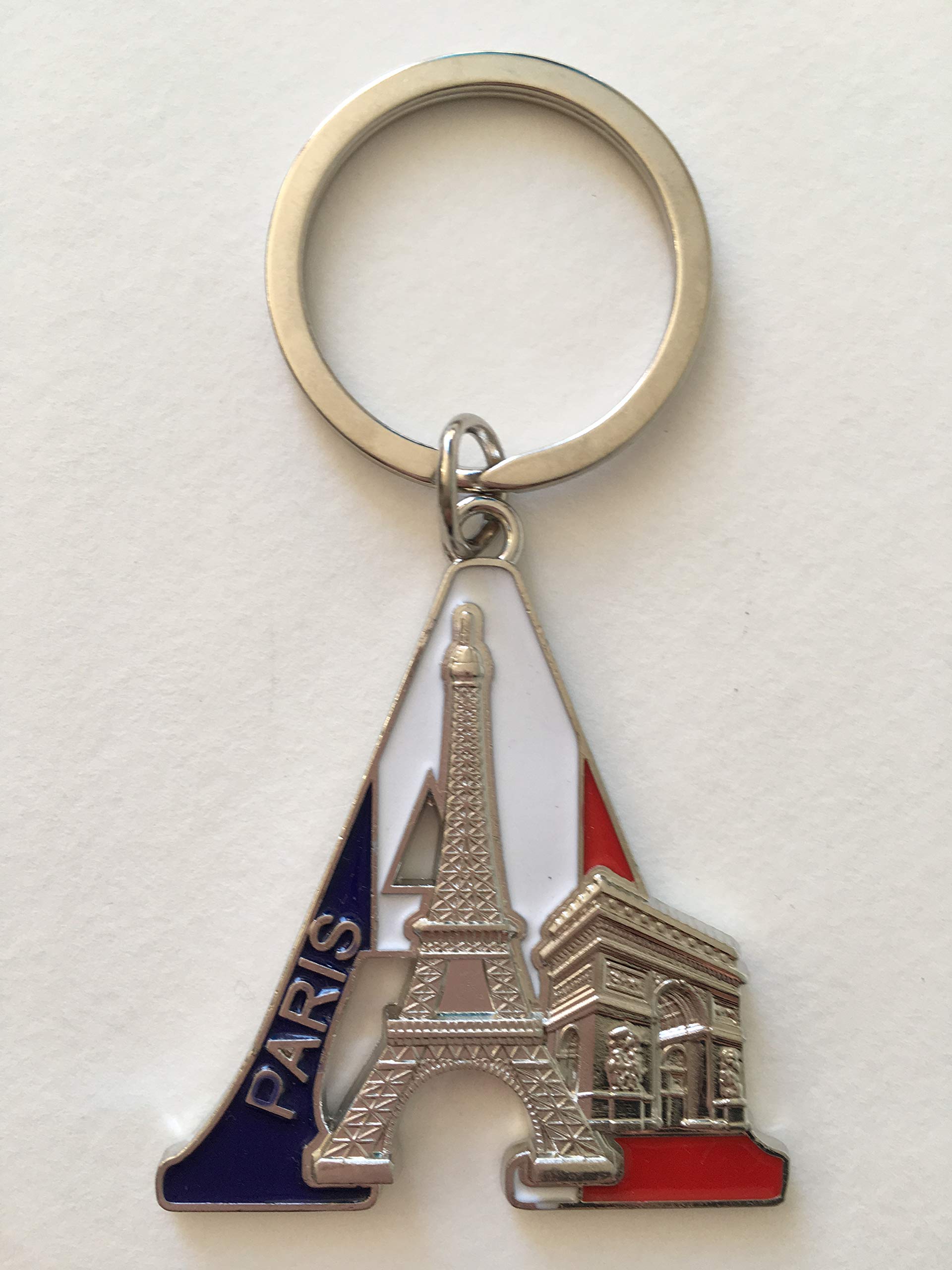 Paris Eiffel Tower Keychain - Metal Alphabet Letter A Charm (1.8