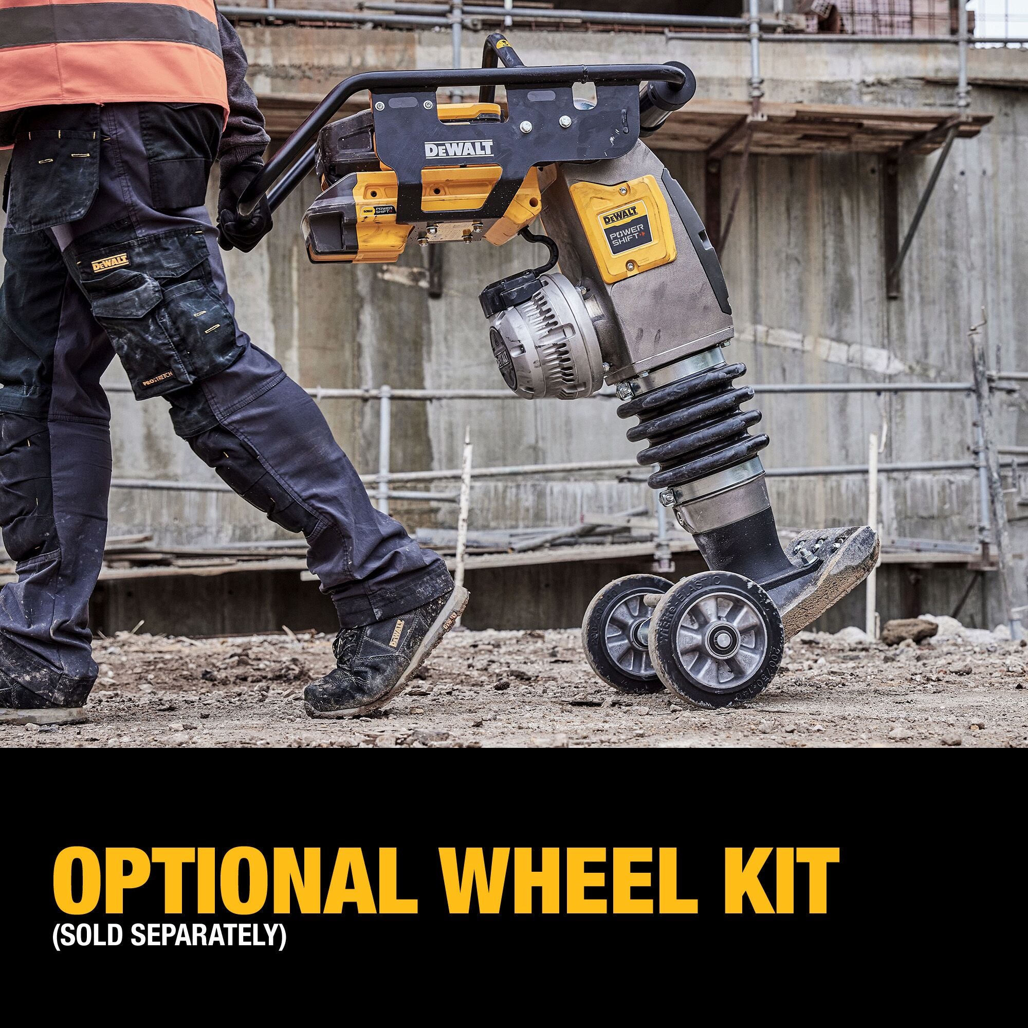 DEWALT DCPS660AG2 PowerShift 60Kg Class Rammer Kit - Heavy-Duty Compaction Equipment for Construction & Landscaping Projects