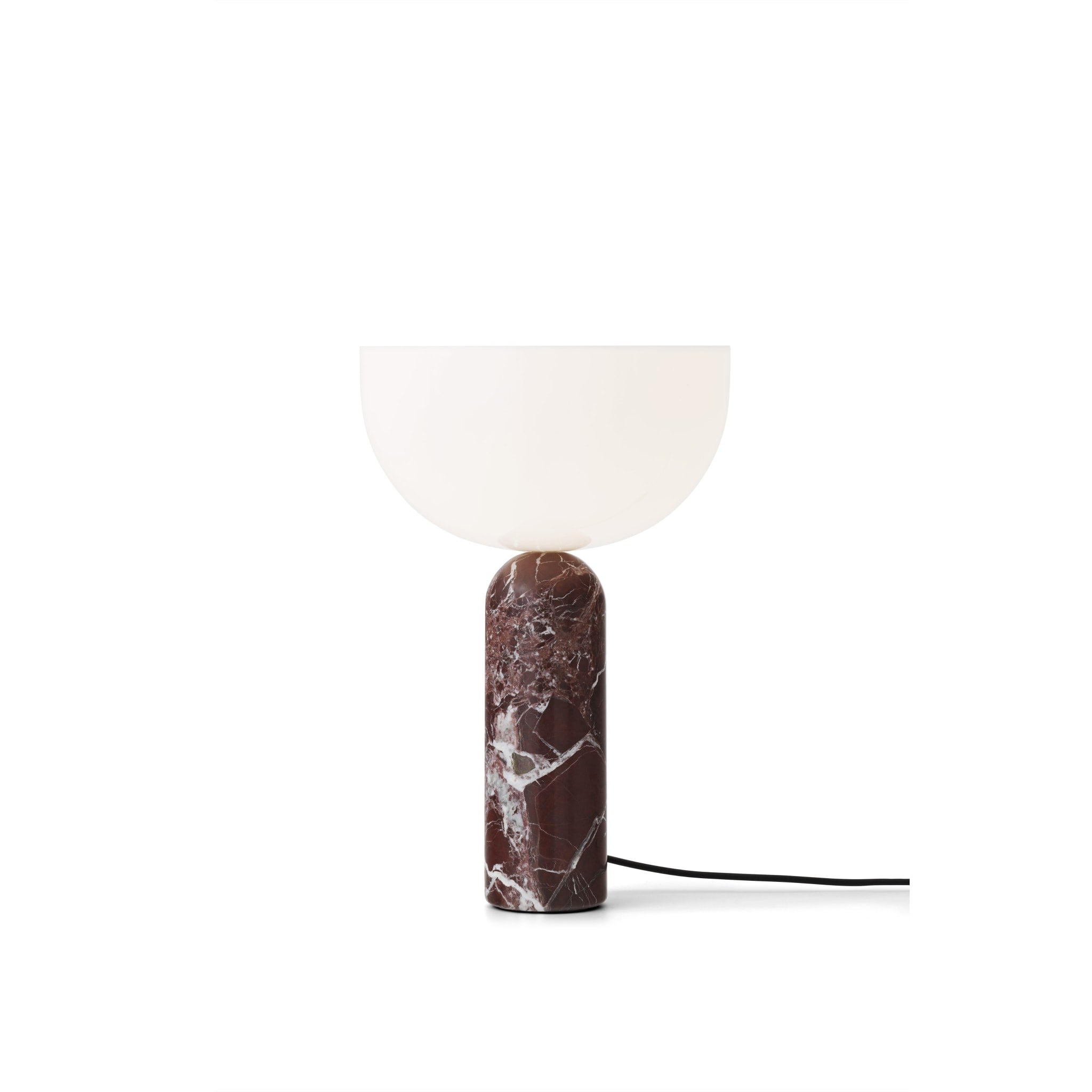 NEW WORKS Kizu Table Lamp - Rosso Levanto Marble Large Modern Lighting for Living Room, Bedroom & Office Decor
