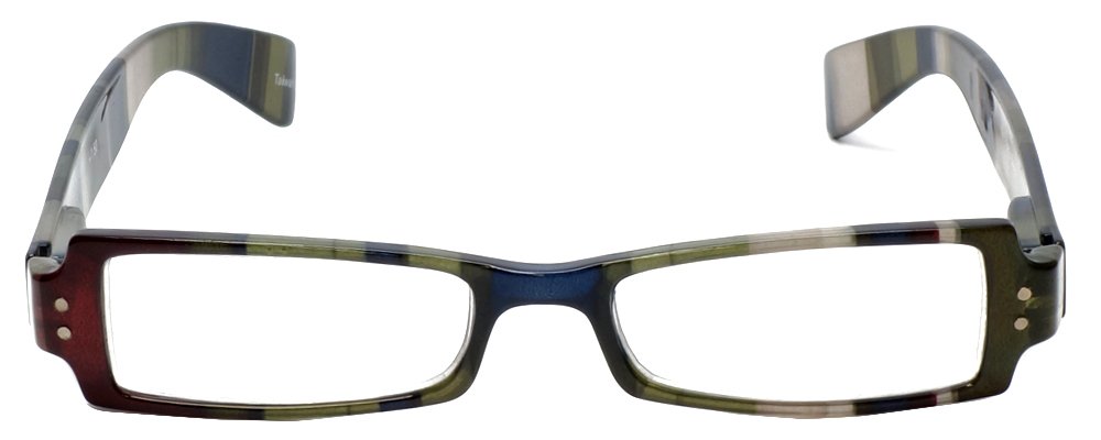 Calabria 763 Retro Rectangular Reading Glasses for Men & Women - Trendy Designer Readers with Matching Soft Case - Perfect for Reading, Office Work, and Fashion Accessories