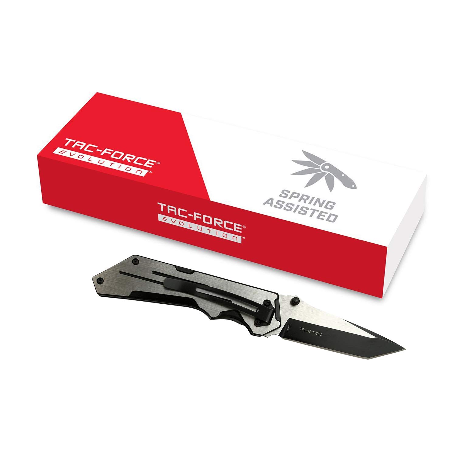 Tac Force Evolution Spring Assisted Knife - TFE-A017-S | Tactical Folding Pocket Knife with Quick Open | Perfect for Camping, Hiking & Everyday Carry (EDC)