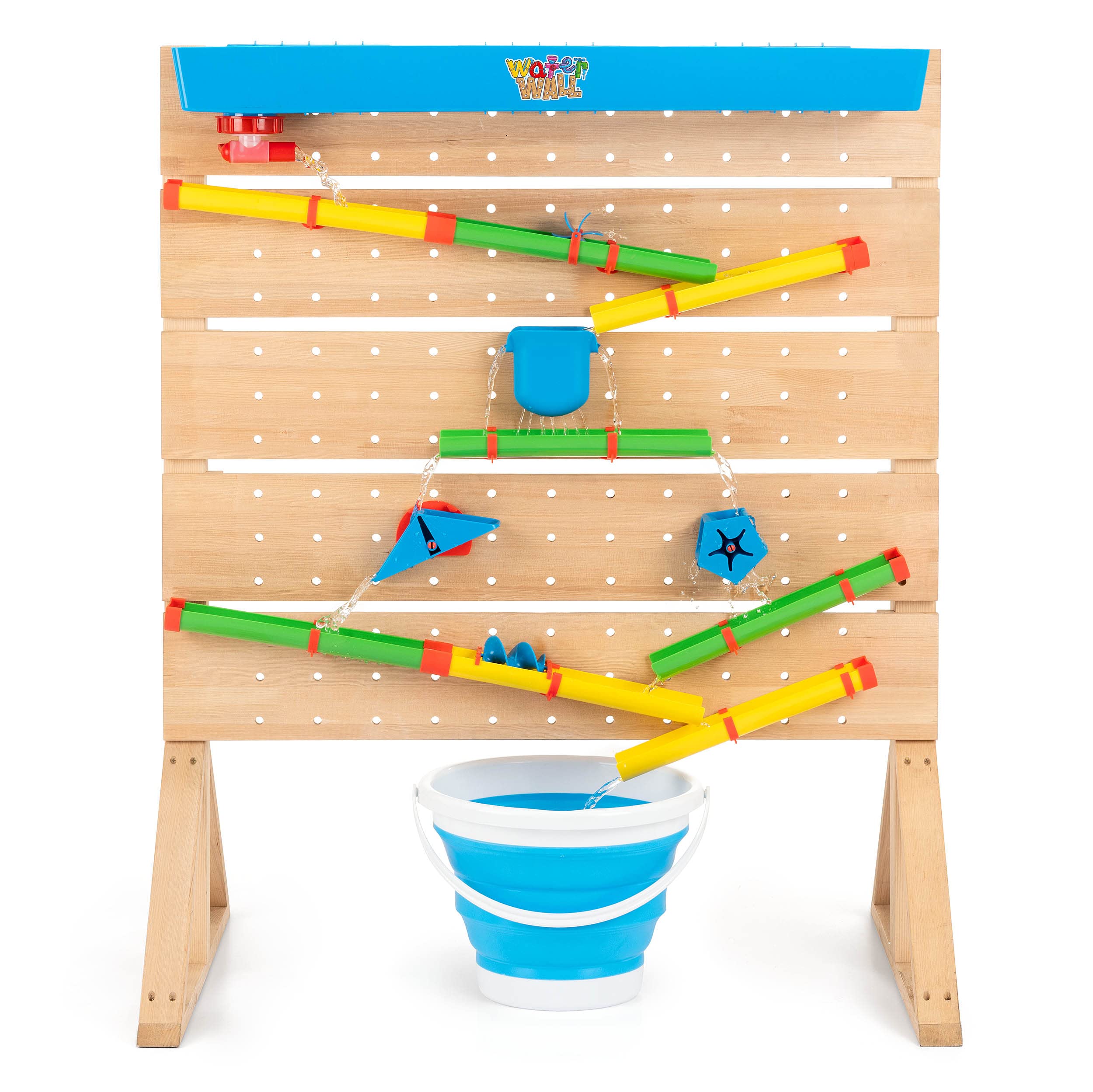 Wooden Waterfall Sensory Play Table for Kids Ages 3+ | 27-Piece Educational Water Toy Set | Outdoor & Indoor Learning Activity for Toddlers & Preschoolers | Perfect for Backyard, Classroom & Daycare Play