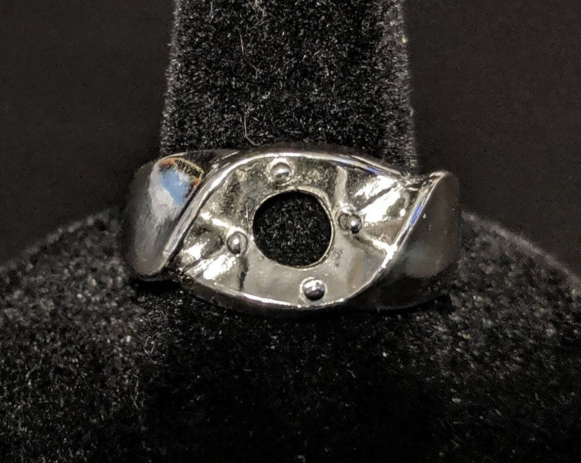 10K Gold or Sterling Silver Men's 6.5mm Round Illusion Pre-Notched Blank Ring - Sizes 9 & 11 (Setting 163 295/143 295) - Perfect for Wedding Bands, Anniversary Gifts & Everyday Jewelry