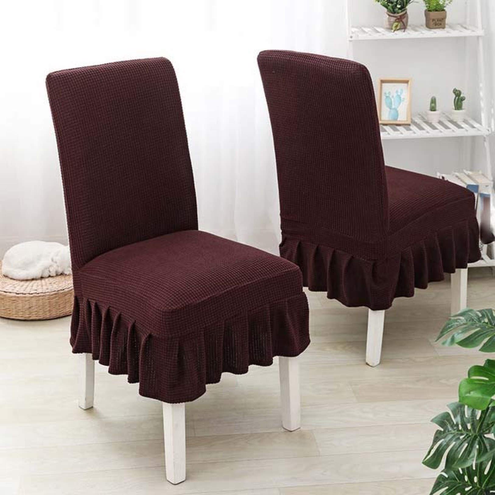 YURASIKU 1/2/4/6/8PCS Stretchable Washable Dining Chair Covers - Spandex Fabric Chair Protectors for Kitchen, Restaurant, Hotel & Home Use - Perfect for Daily Dining, Parties & Special Occasions