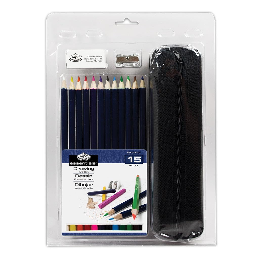 ROYAL BRUSH RART-2203 Professional Art Set - 24-Piece Drawing Pencils with Portable Clamshell Case | Perfect for Sketching, Shading & Art Classes