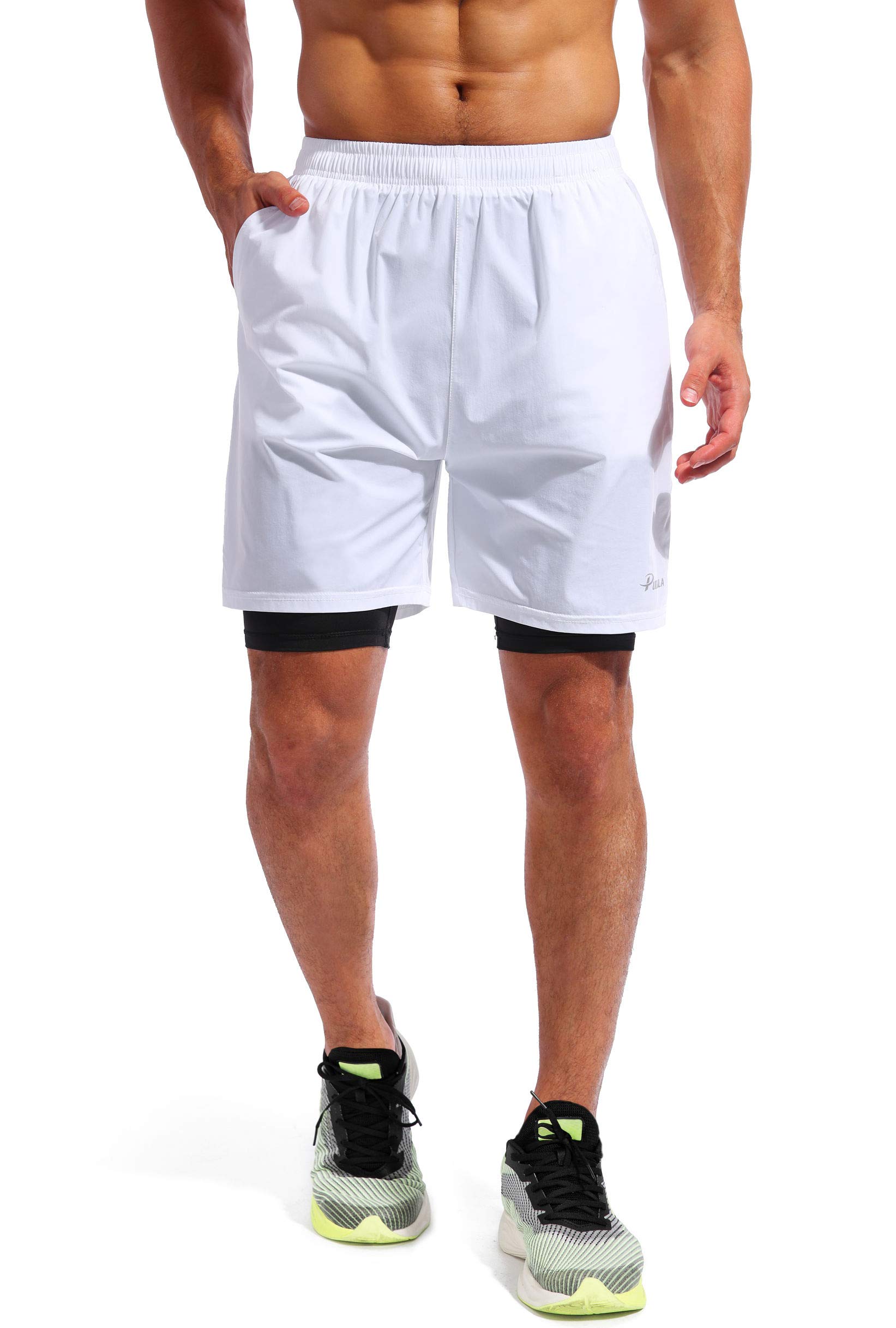 Pudolla Men's 2-in-1 Running Shorts 7