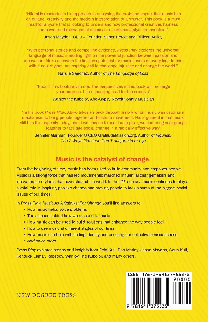 Press Play: Music As a Catalyst For Change - Inspiring Social Transformation Through Powerful Songs | Perfect for Motivational Speakers, Activists & Music Lovers