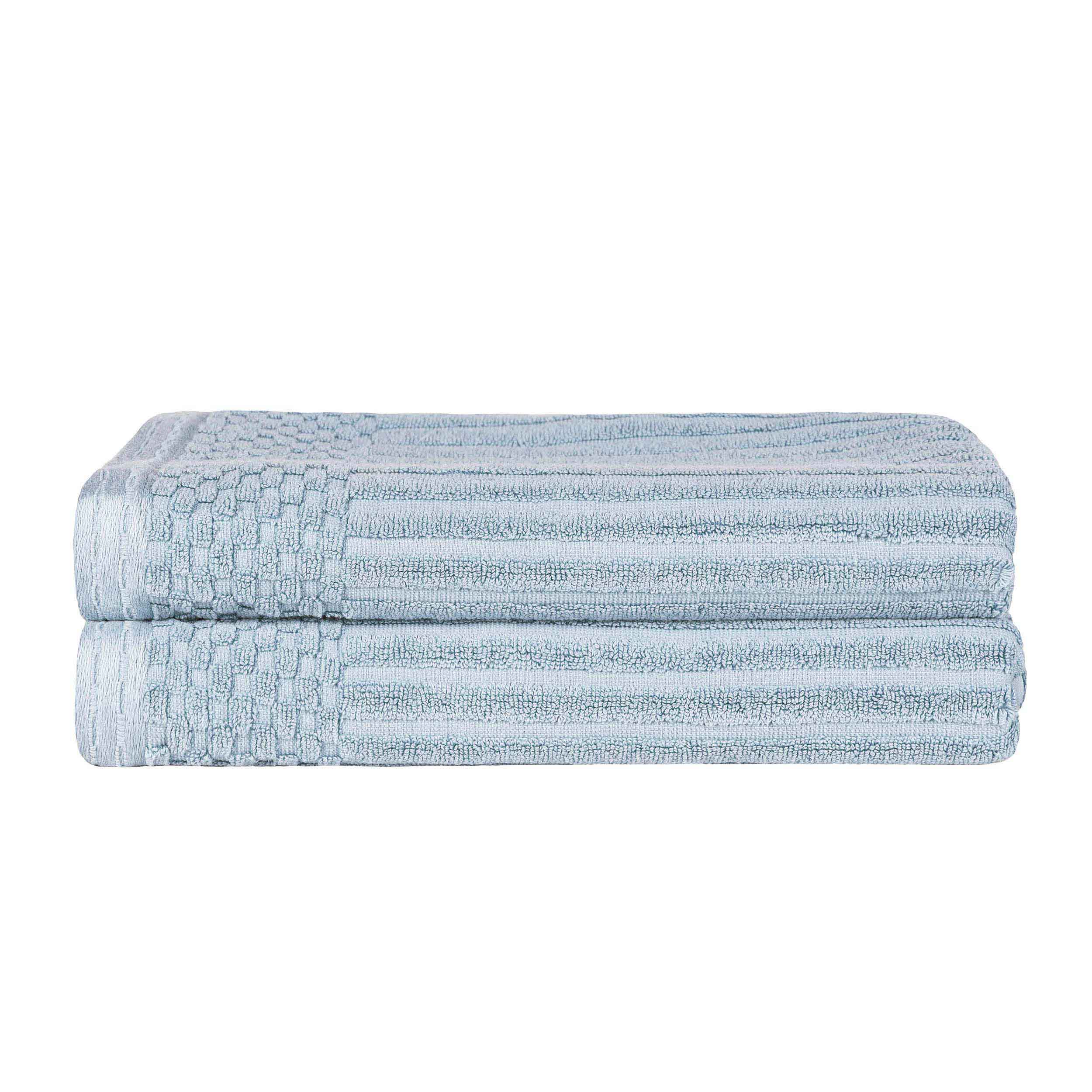 Premium Cotton Ribbed Textured Bath Towel Set - Ultra Absorbent 2-Piece Towel Collection for Spa, Bath & Luxury Home Use