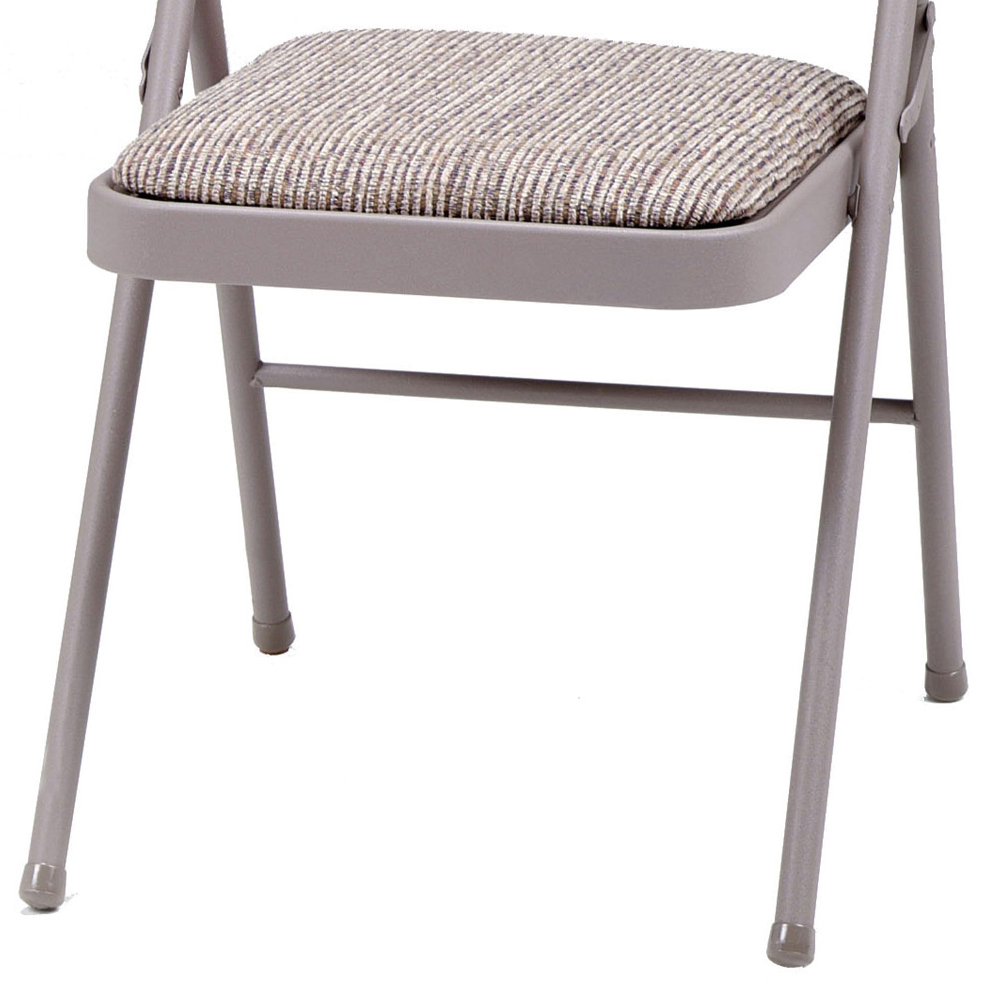 MECO 4 Pack Padded Folding Chairs - Comfortable Fabric Foldable Card Table Chairs with Chicory Lace Design for Dining, Parties, and Outdoor Events