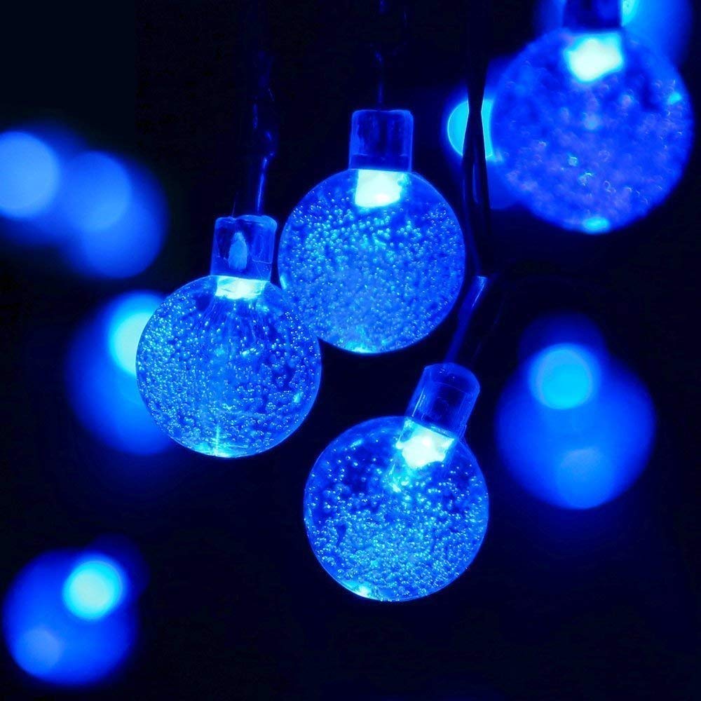 XLAHD 50LED Solar Crystal Ball String Lights - 7M Waterproof Outdoor Solar Lights for Garden, Patio, Yard - Perfect for Parties, Weddings & Backyard Decor