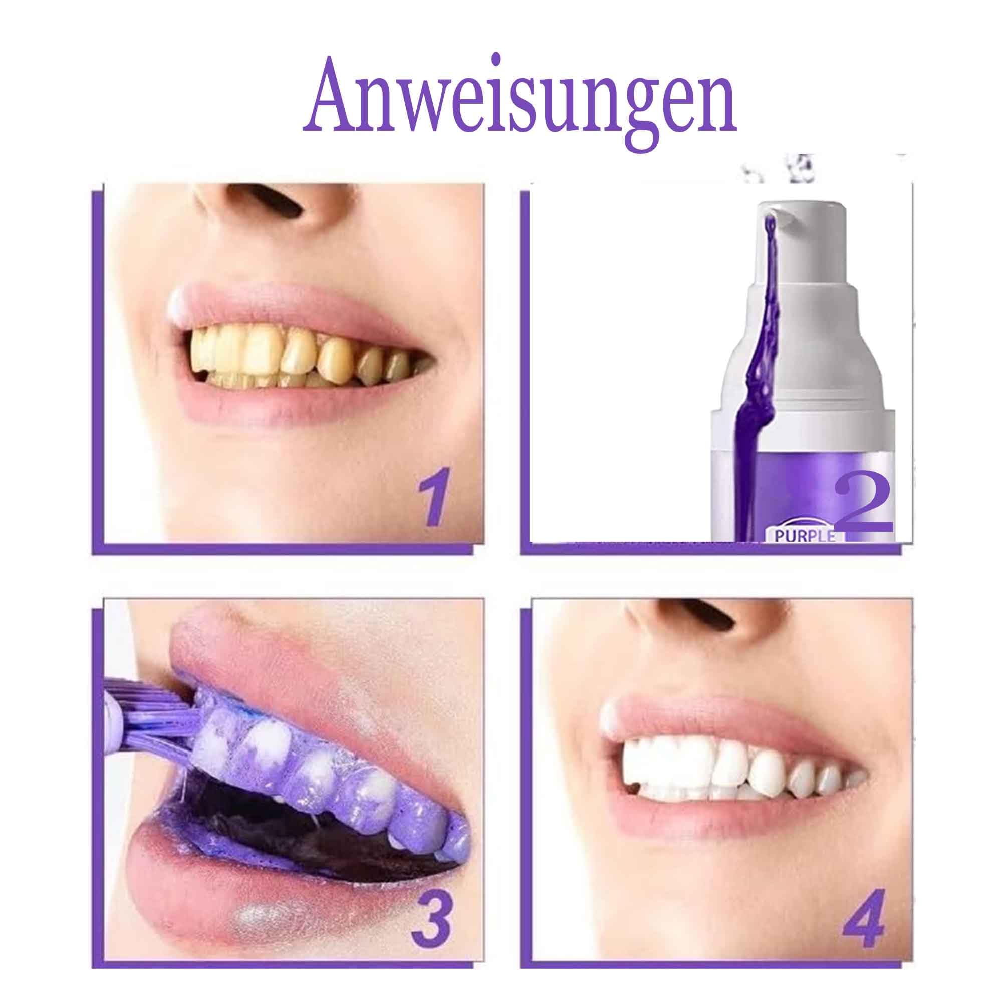 Purple Teeth Whitening Toothpaste - Natural Stain Remover for Yellow Teeth | Brighten Smile, Fresh Breath | Perfect for Daily Oral Care & Coffee/Wine Stain Removal