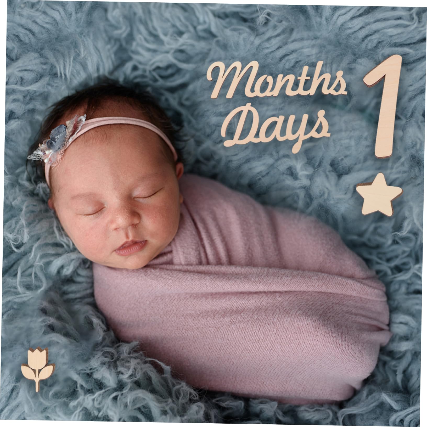 TOYANDONA 5 Sets Wooden Baby Milestone Numbers - Newborn Photo Props, Birth Announcement Sign & Monthly Growth Tracker for Baby Shower, First Birthday, and Family Bonding Moments
