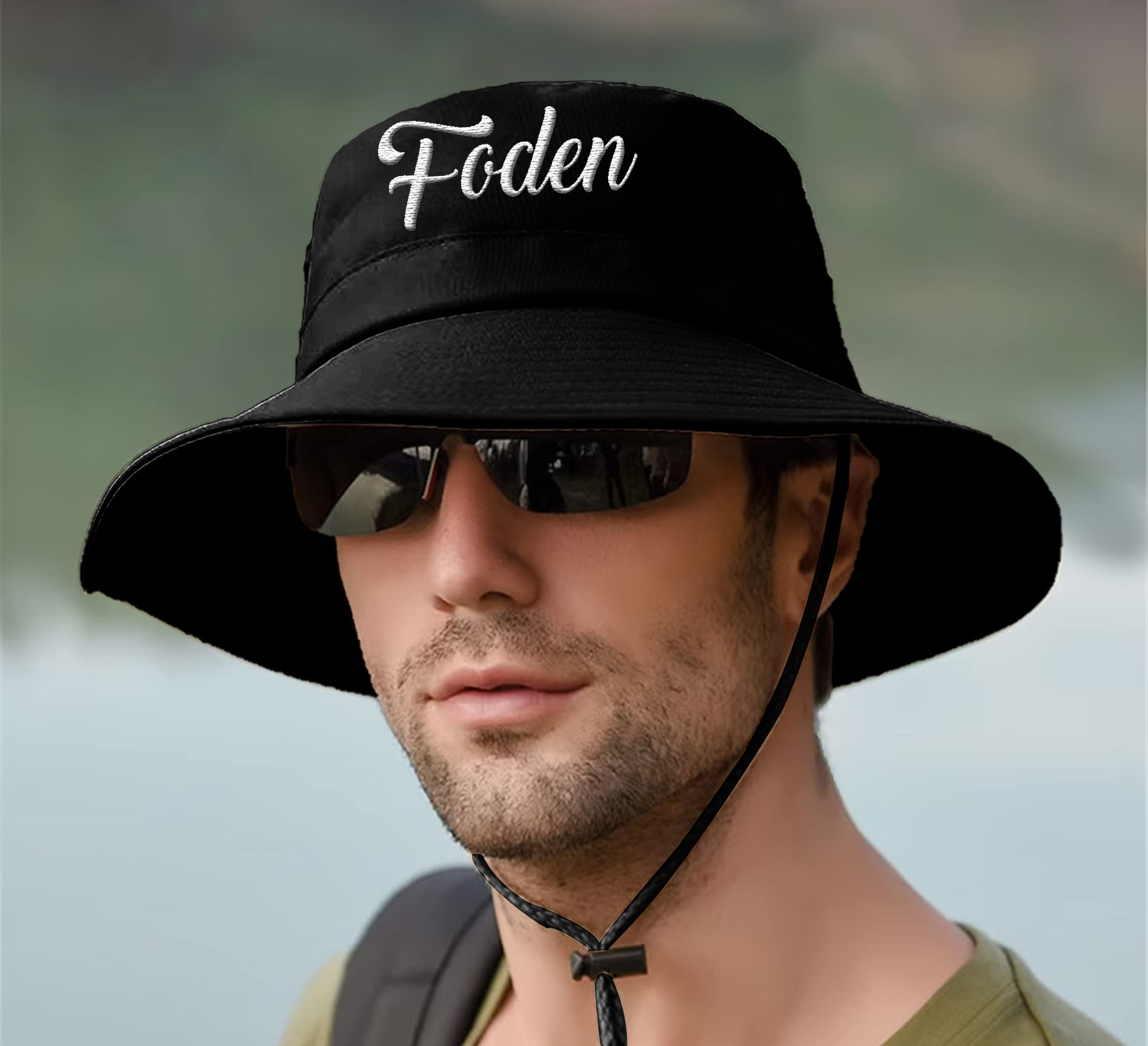 Custom Bucket Hat for Adults - Personalized Summer Sun Hat with UPF 30+ Sun Protection | Unisex Black Modern Style | Perfect for Beach, Fishing, Hiking & Outdoor Activities