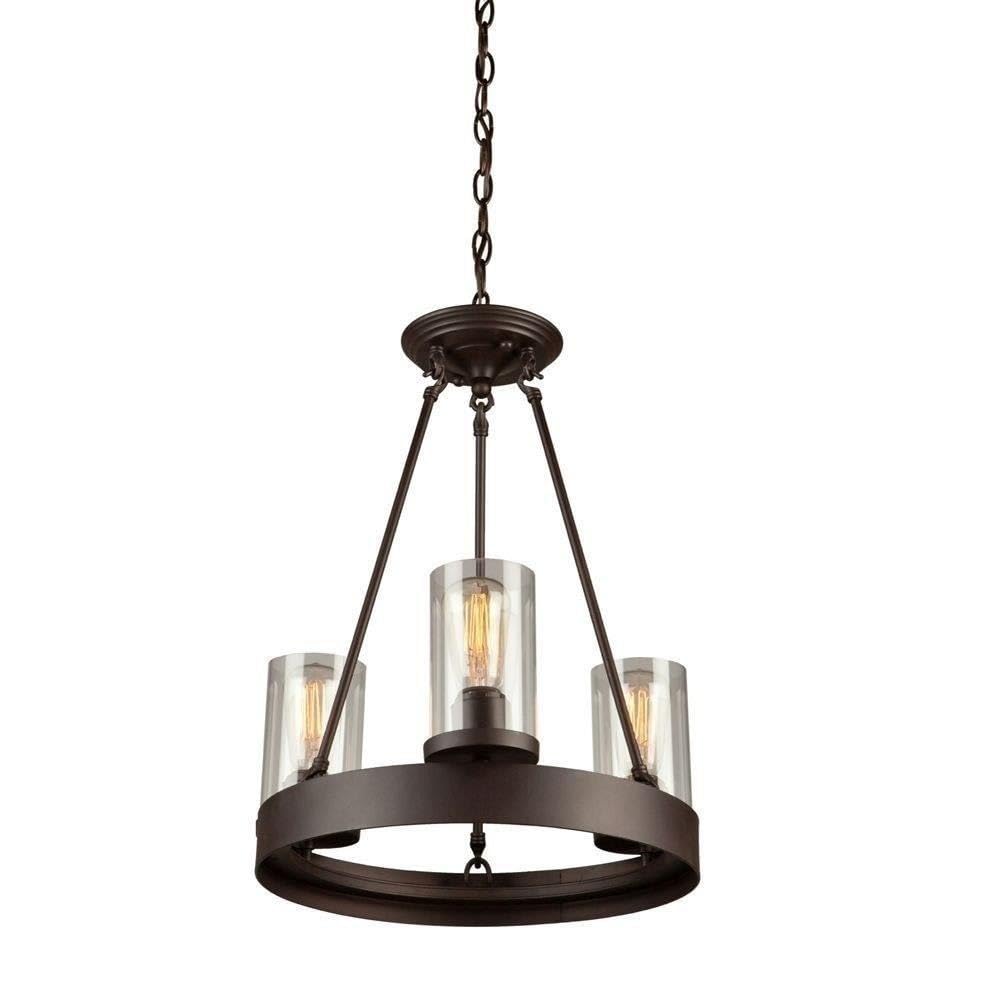 Artcraft Lighting Menlo Park 3-Light Mini Chandelier in Dark Chocolate - Elegant Ceiling Fixture for Dining Room, Bedroom, or Entryway Lighting