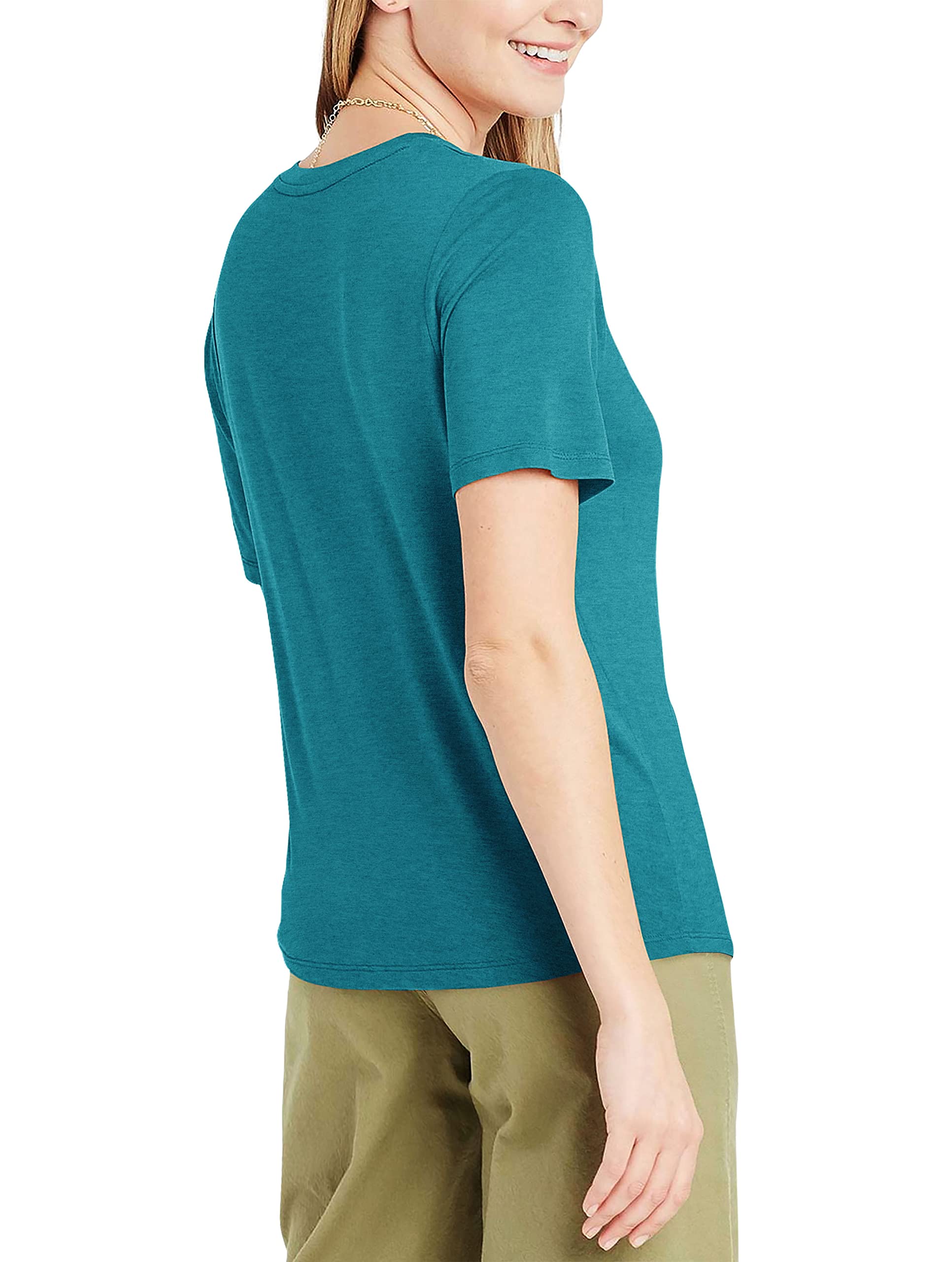 Women's V-Neck T-Shirt Short Sleeve Comfortable Basic Tee - Soft Cotton Casual Top for Daily Wear, Loungewear & Layering | Perfect for Work, Weekend & Travel
