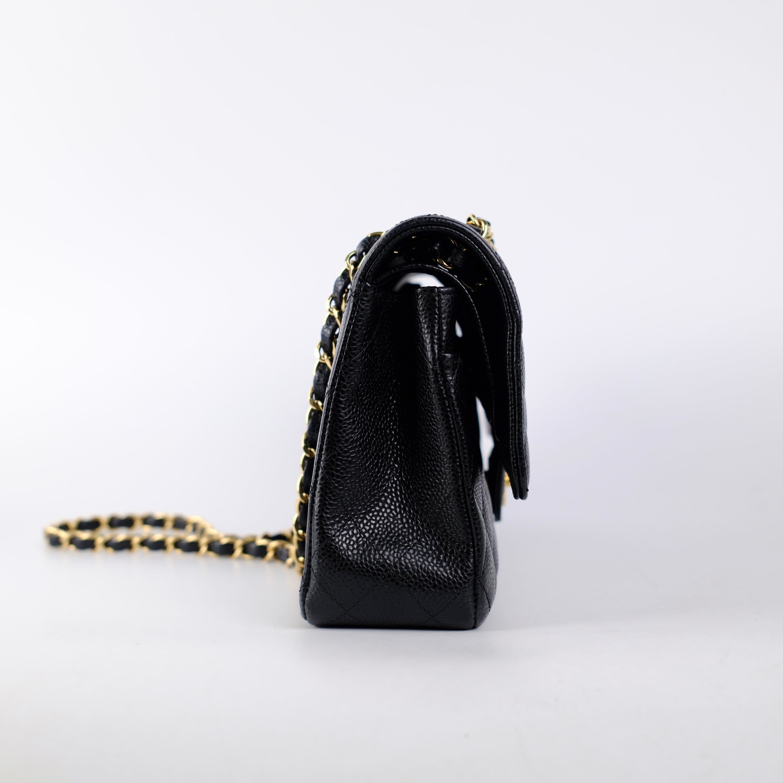 Authentic Chanel Medium M/L Black Caviar Classic Flap Bag 23 Series - Luxury Handbag for Women, Perfect for Parties, Work & Everyday Elegance