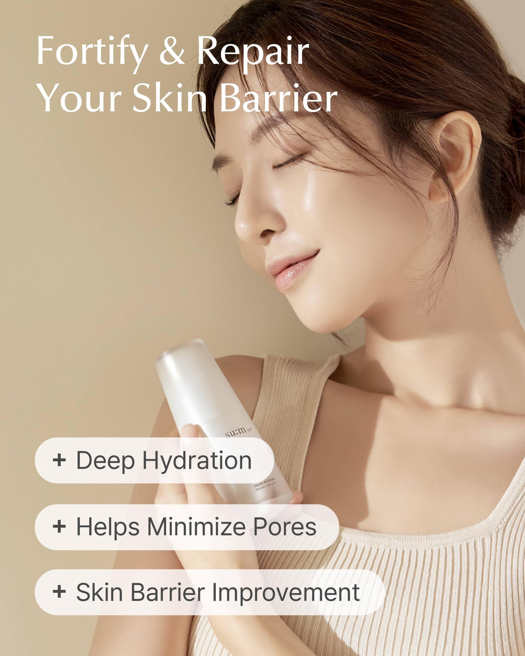 SU:M Micro-Active Repair Serum - Korean Skincare for Hydration & Vitality - for Dry Skin & Night Care