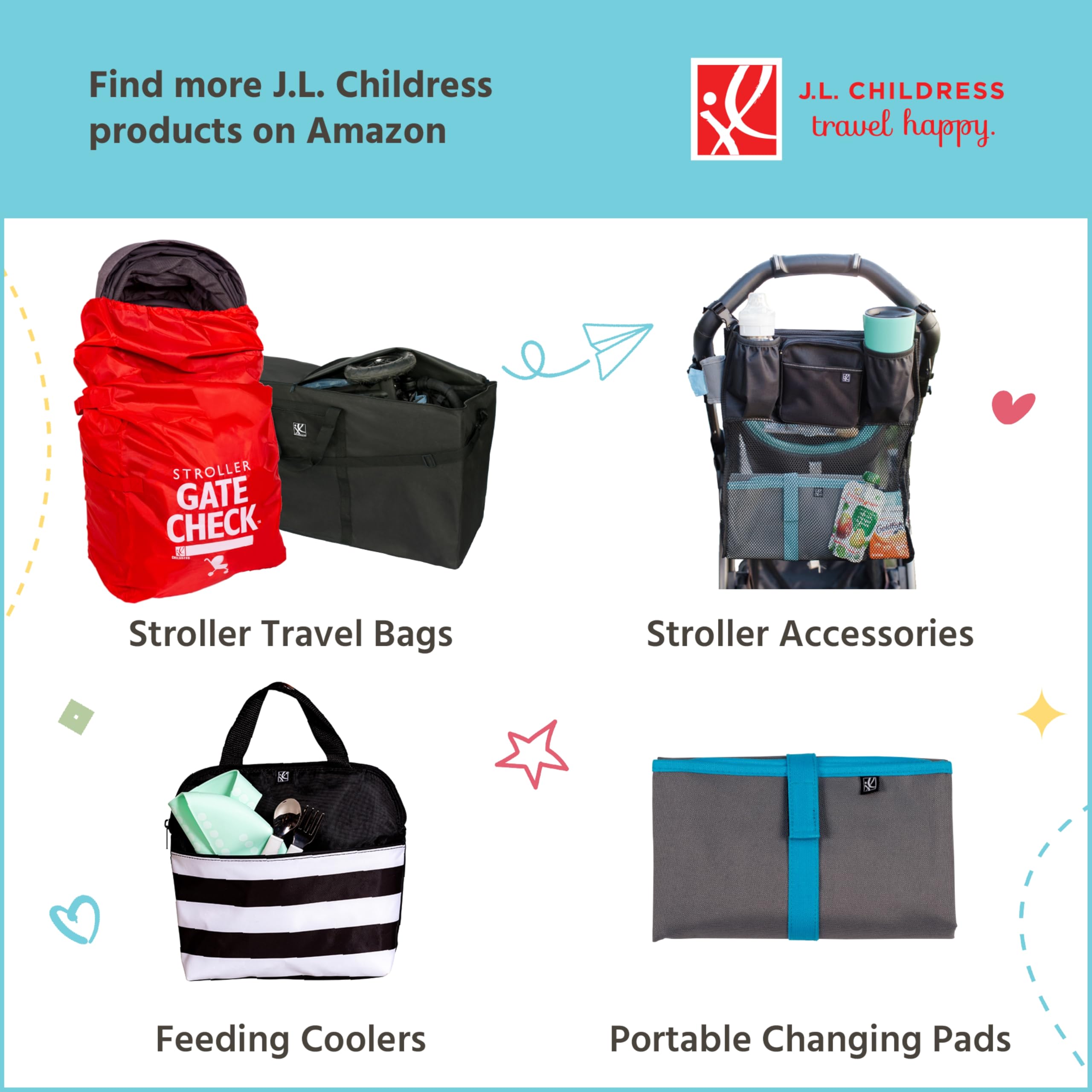 J.L. Childress Premium Infant Car Seat Travel Bag with Thick Padding & Backpack Straps - Universal Fit for UppaBaby, Nuna, Chicco & Most Car Seat Bases - Airplane Travel Approved with AirTag Holder - Perfect for Family Vacations & Air Travel with Baby