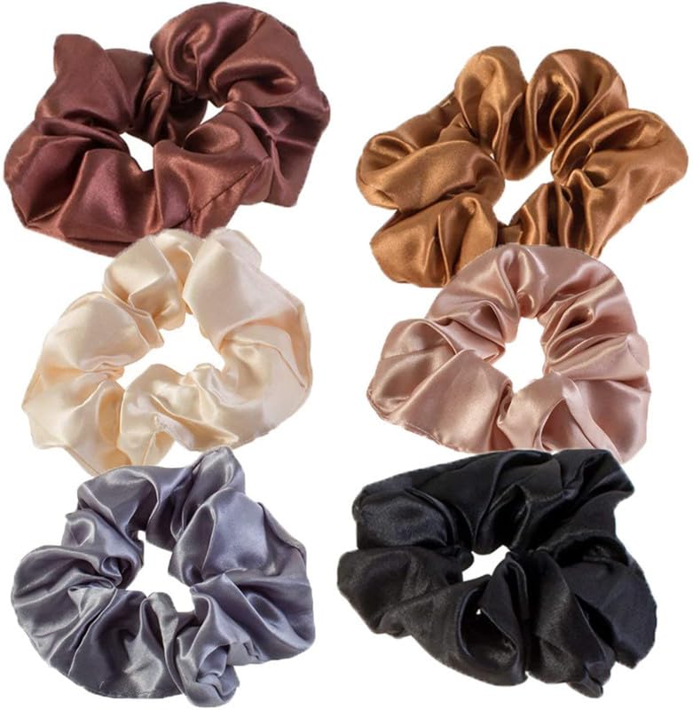12-Piece Satin Scrunchies Hair Bands Set - Soft Ponytail Holders for Women & Girls (Multicolor) - Perfect for Workouts, Sleep, and Everyday Styling